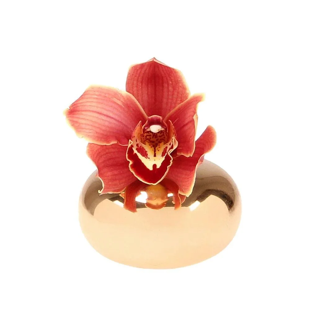 Jojo Ceramic Oval Bud Vase Gold
