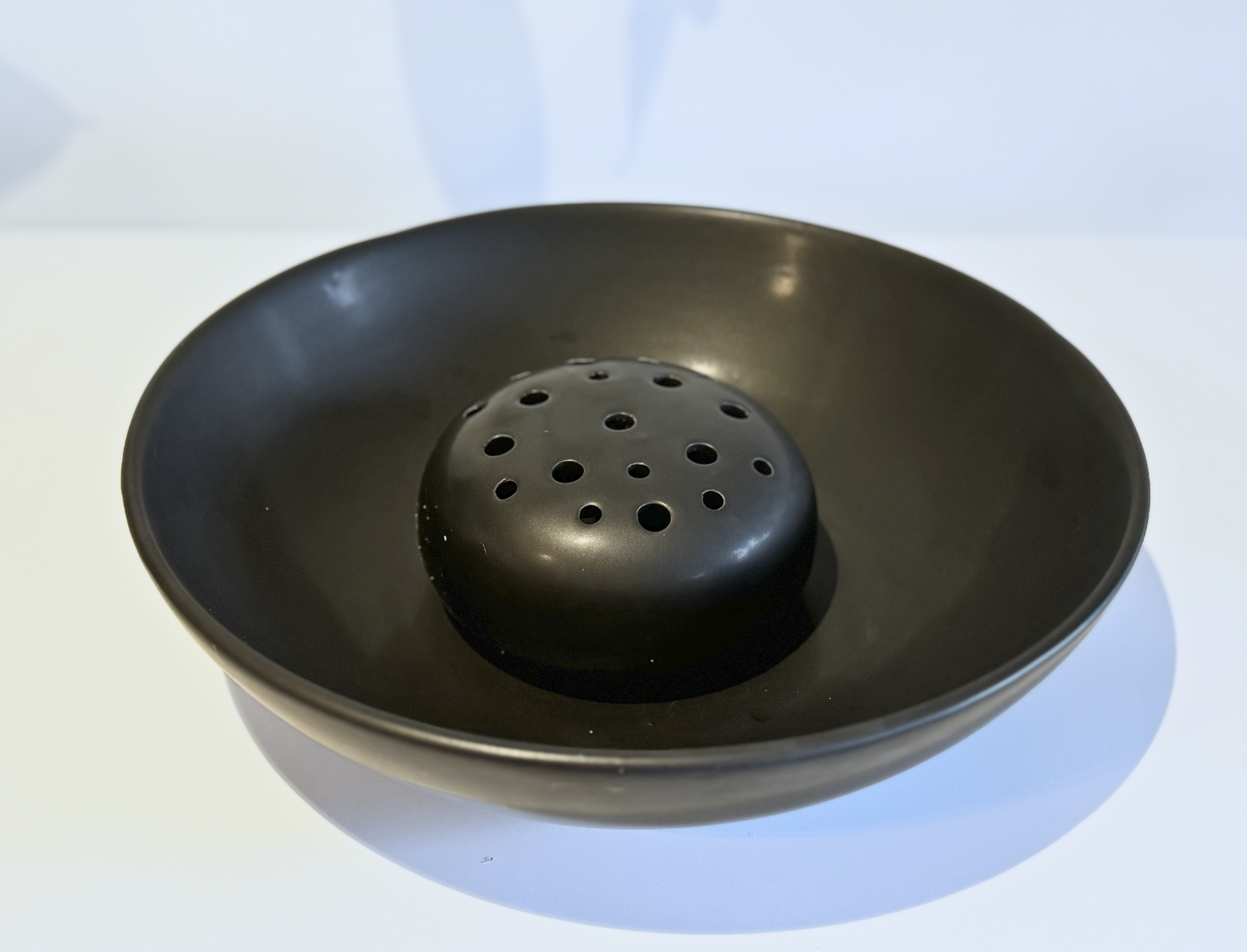 Ceramic Flower Frog Bowl Vase (11” x 3”)