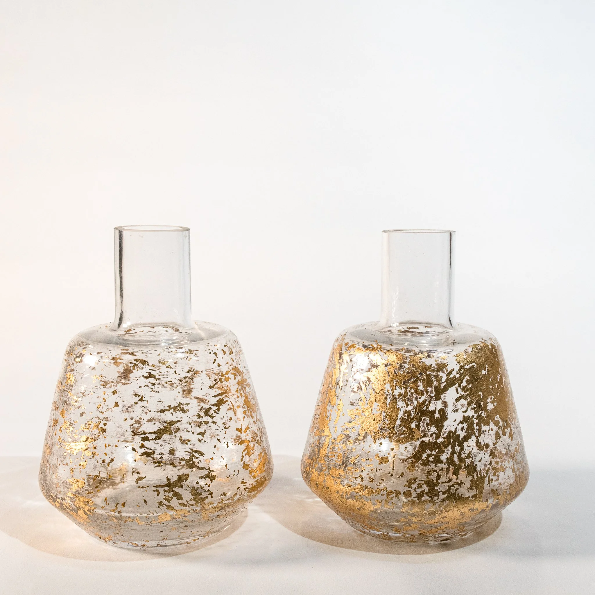 Gold Leaf Flecks Vases (3.5” x 3.5”)