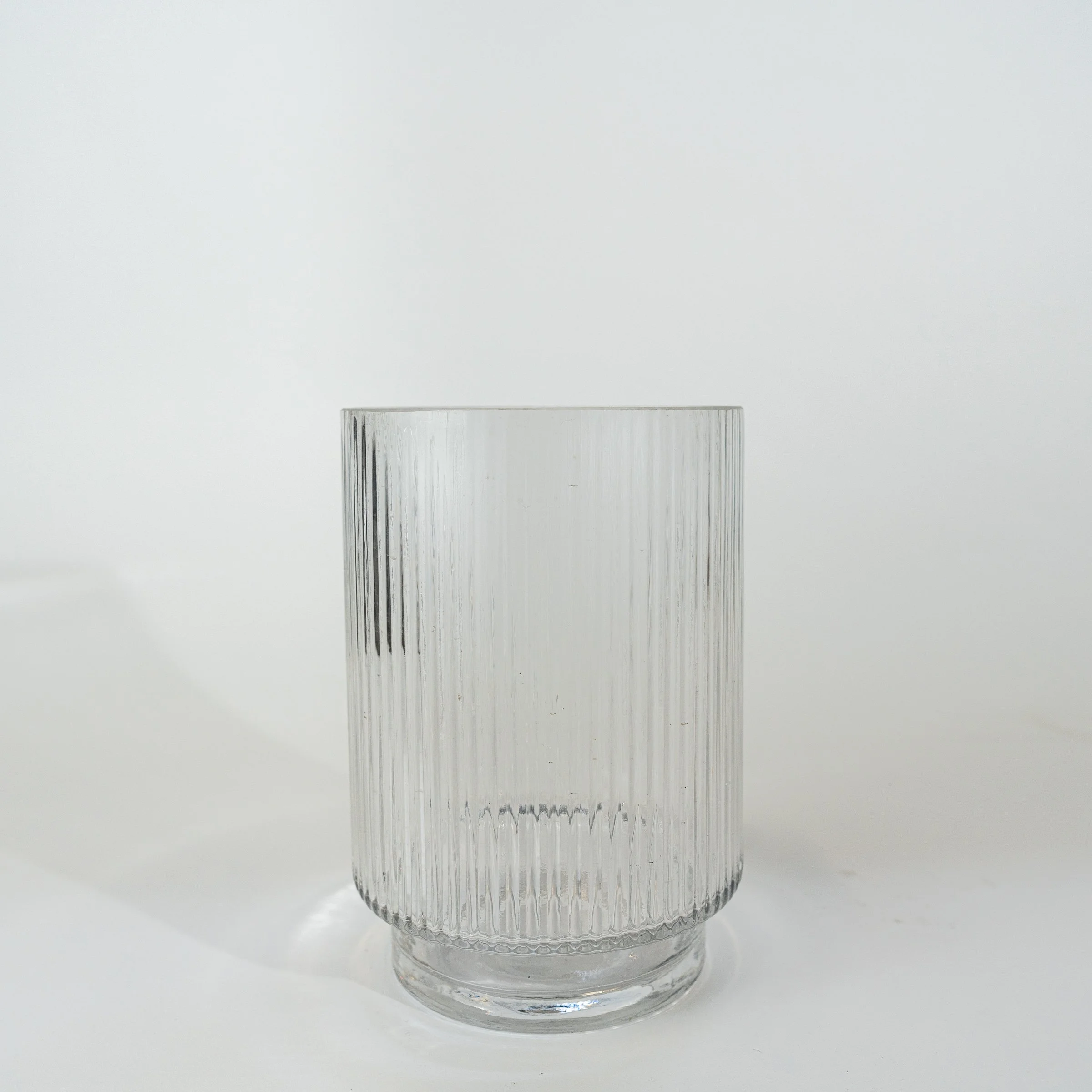 Dina Fluted Glass Vase (4.5" dia. x 6.25"H)