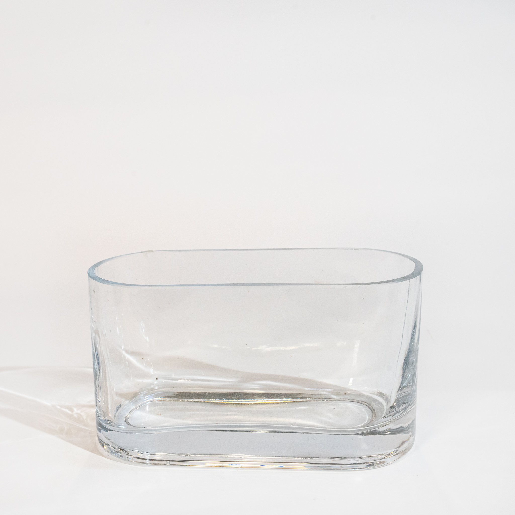 Oval Glass Vase (6.9" x 3.15" x 4")