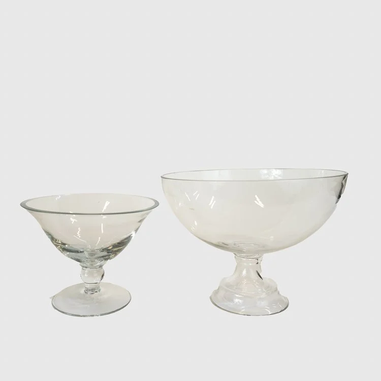 Clear Glass Footed Compotes