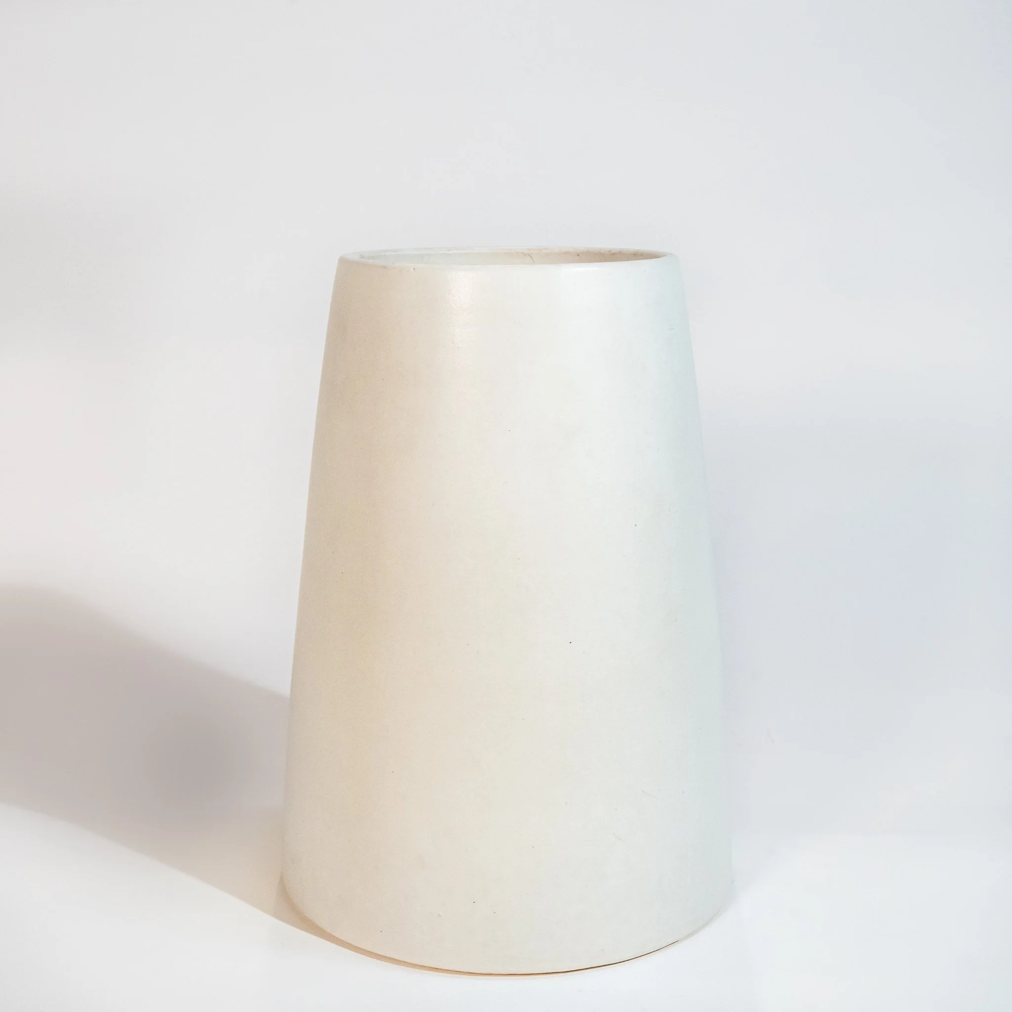 Squat White Vase (7” x 10”)