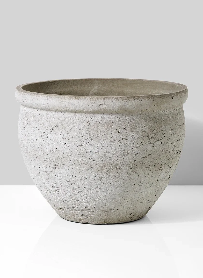 Natural Cement Fishbowl Pot (10.5" x 14")