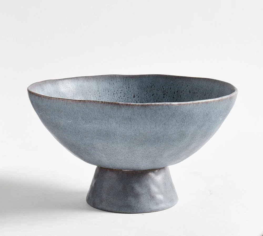 Blue Turmont Pedestal Bowl (10.5"D x 6"H)