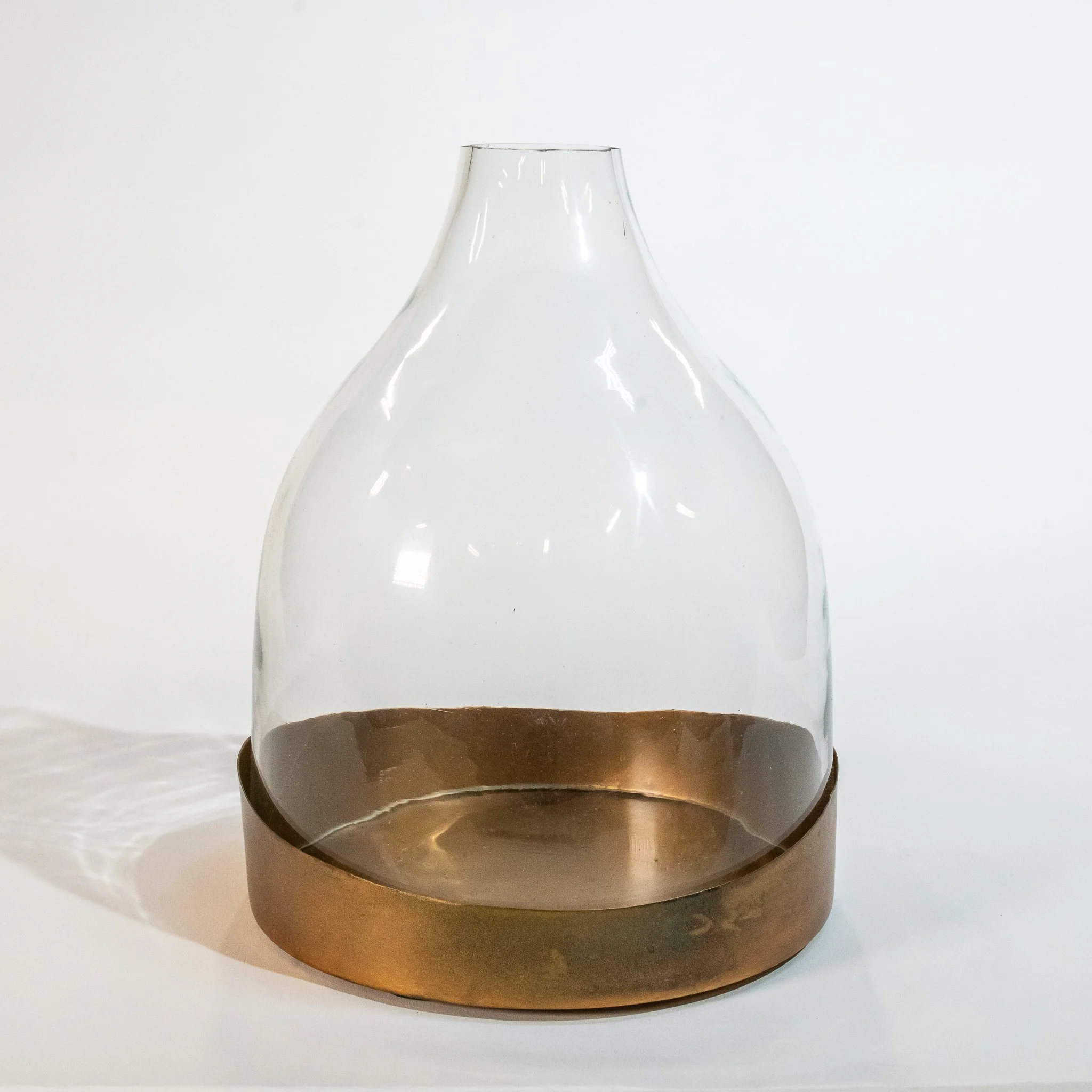 Glass Cloche With Copper Base (8.25" dia. x 10" h)