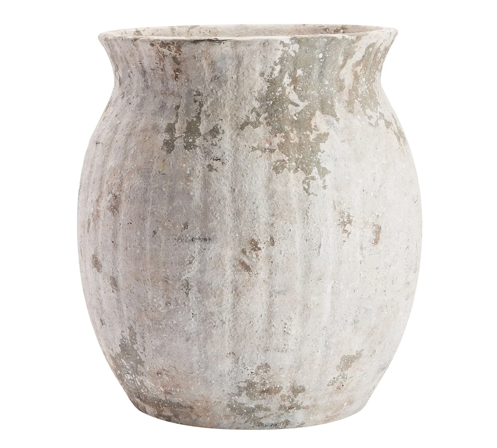 Large Weathered Terracotta Vase (8.5"D x 11.25"H)
