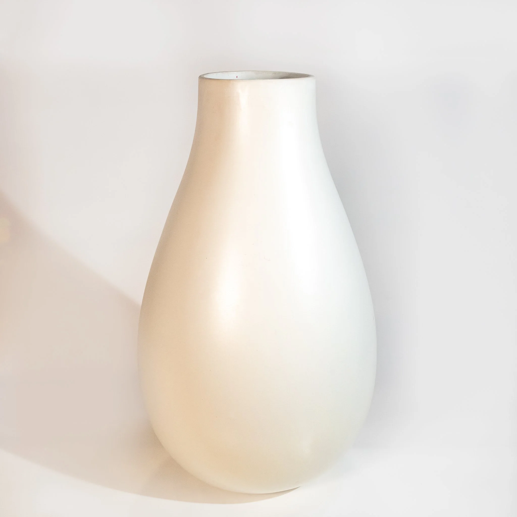 Large Rain Drop White Vase (12.2" dia. x 20.7" h.)
