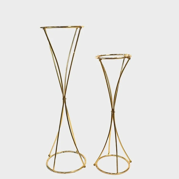 Gold Geometric Hourglass Risers