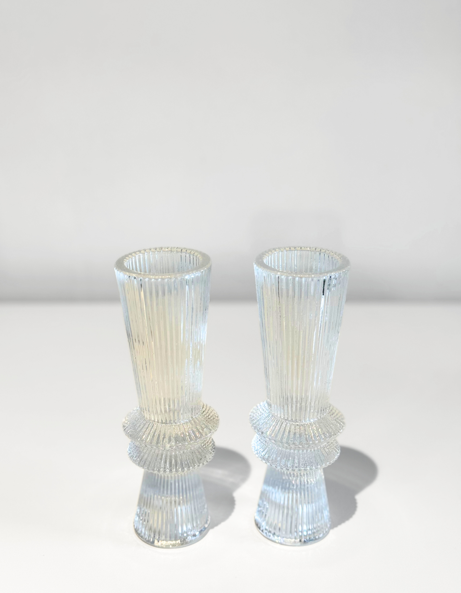 Clear Glass Candle Holder (2" x 6.25")