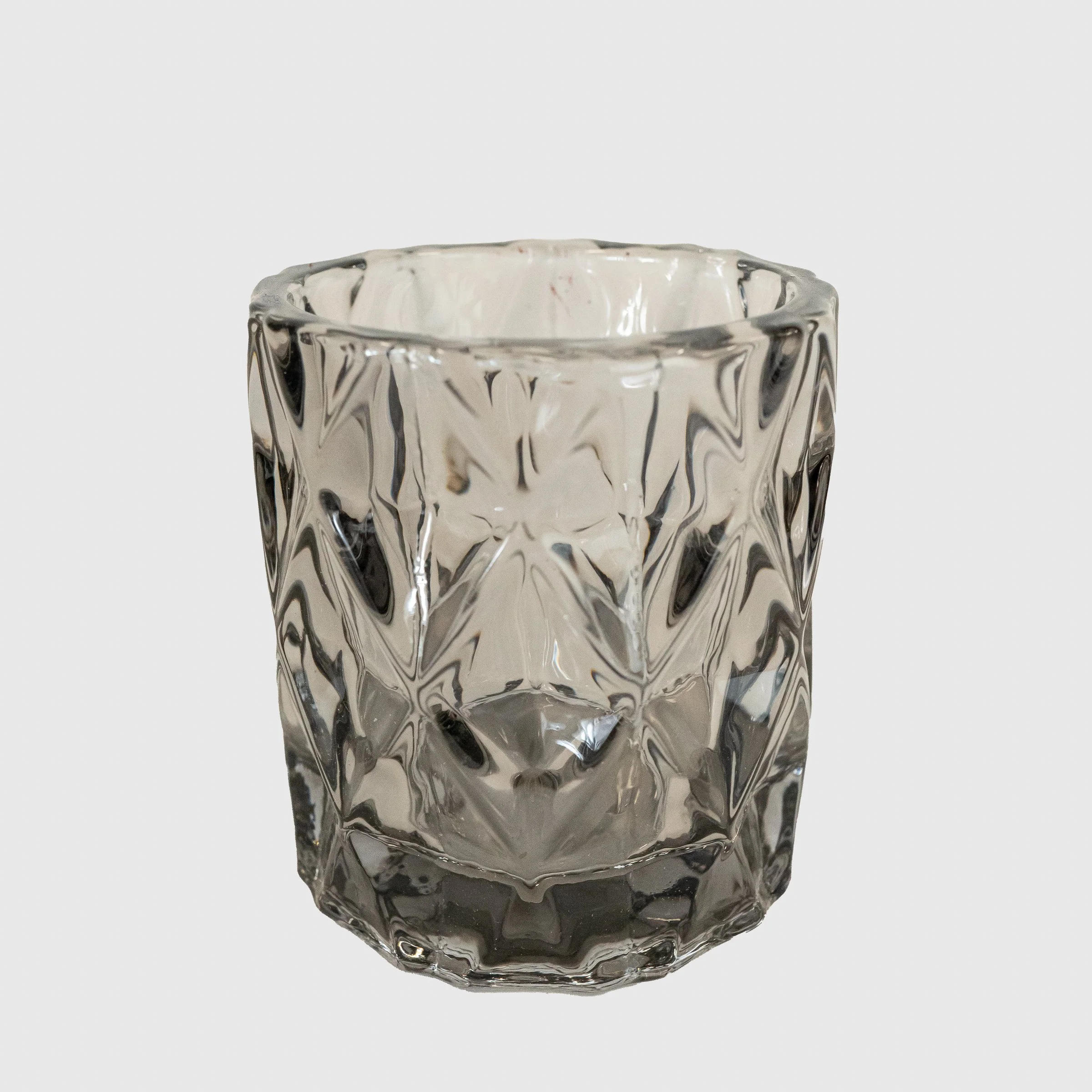 Betty Smoked Glass Tealight Candle Holder (2.75"W x 2.75"D x 3"H)