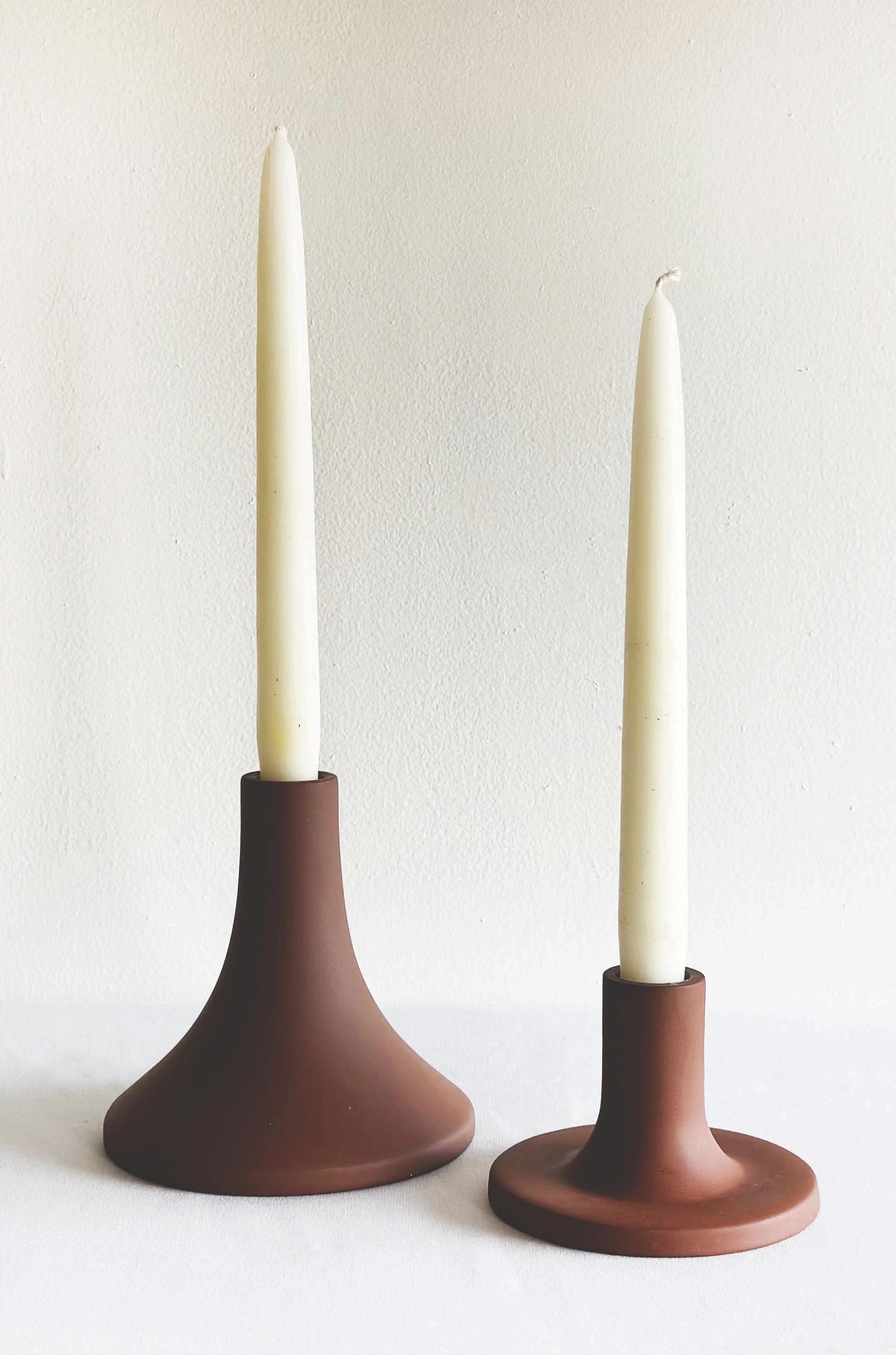 Ceramic Taper Candleholders (Earth)
Medium: 4 1/8” D x 3” H
Tall: 6” D x 8” H