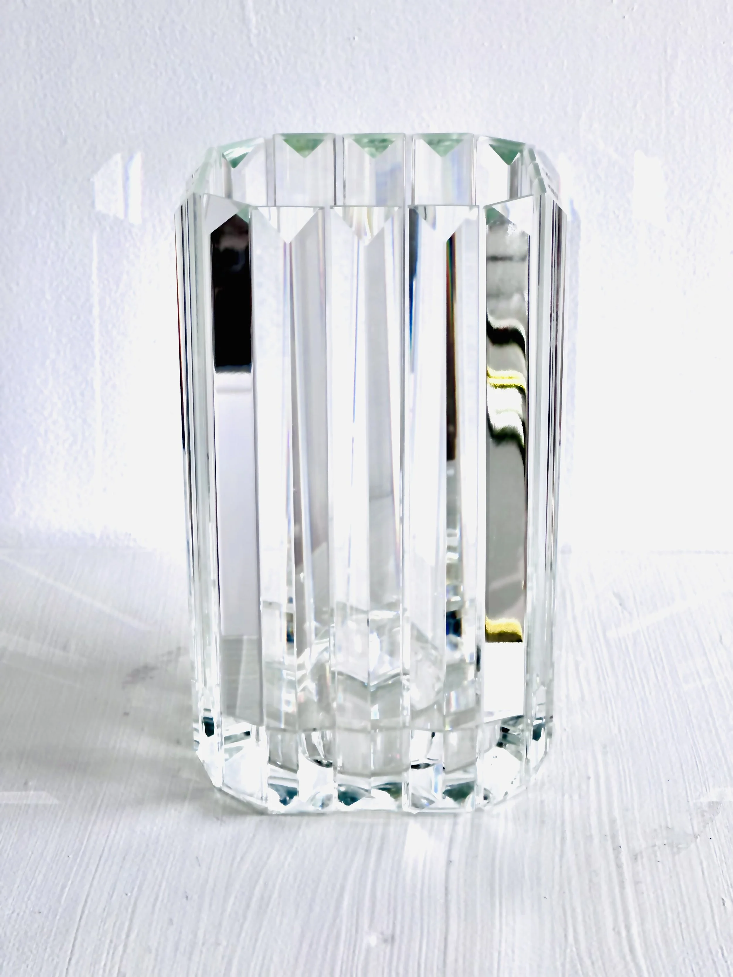 Large Pyramid Crystal Candle Holder (5" x 8 1/4")