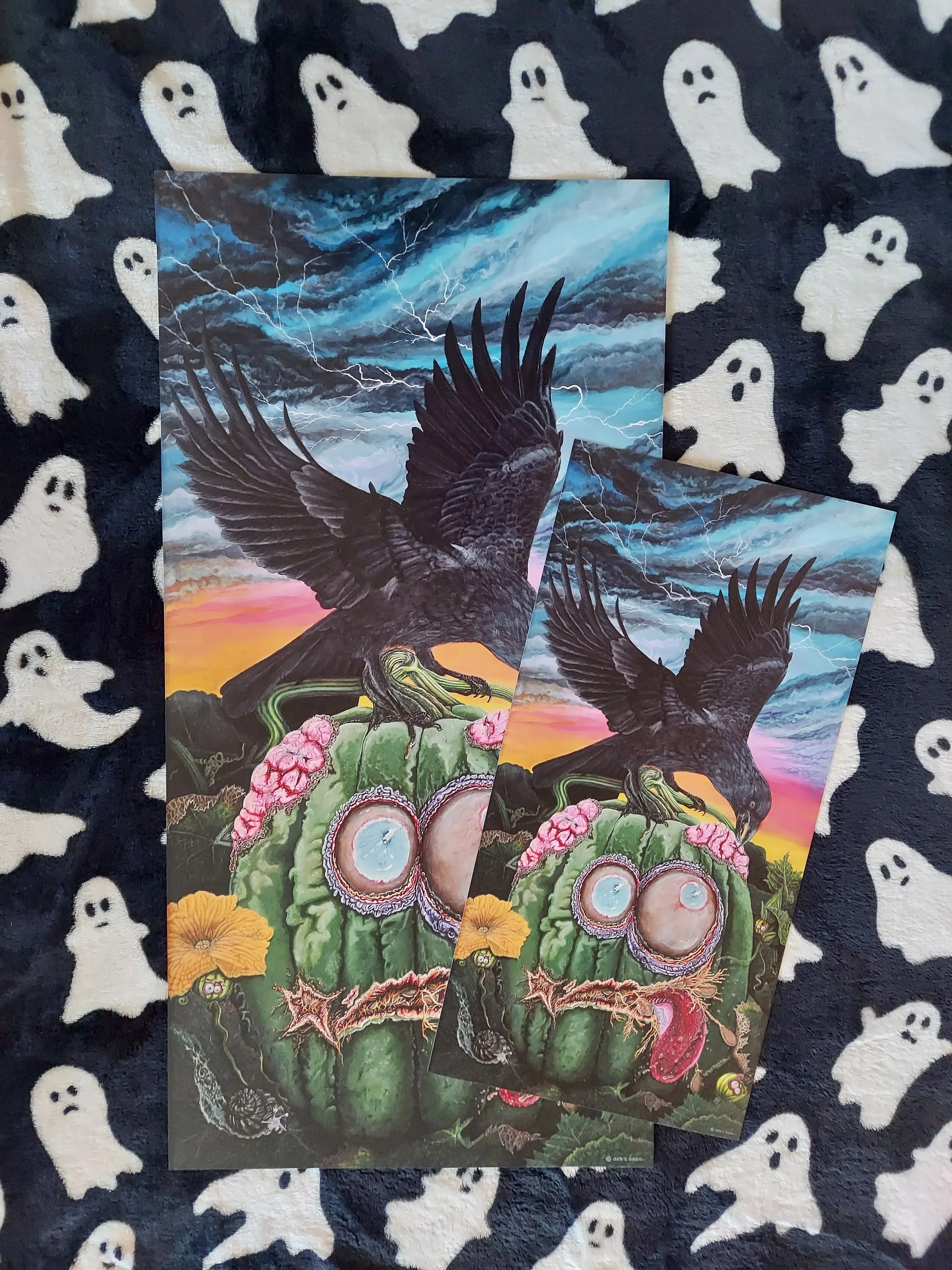 Small Zombie Pumpkin Print