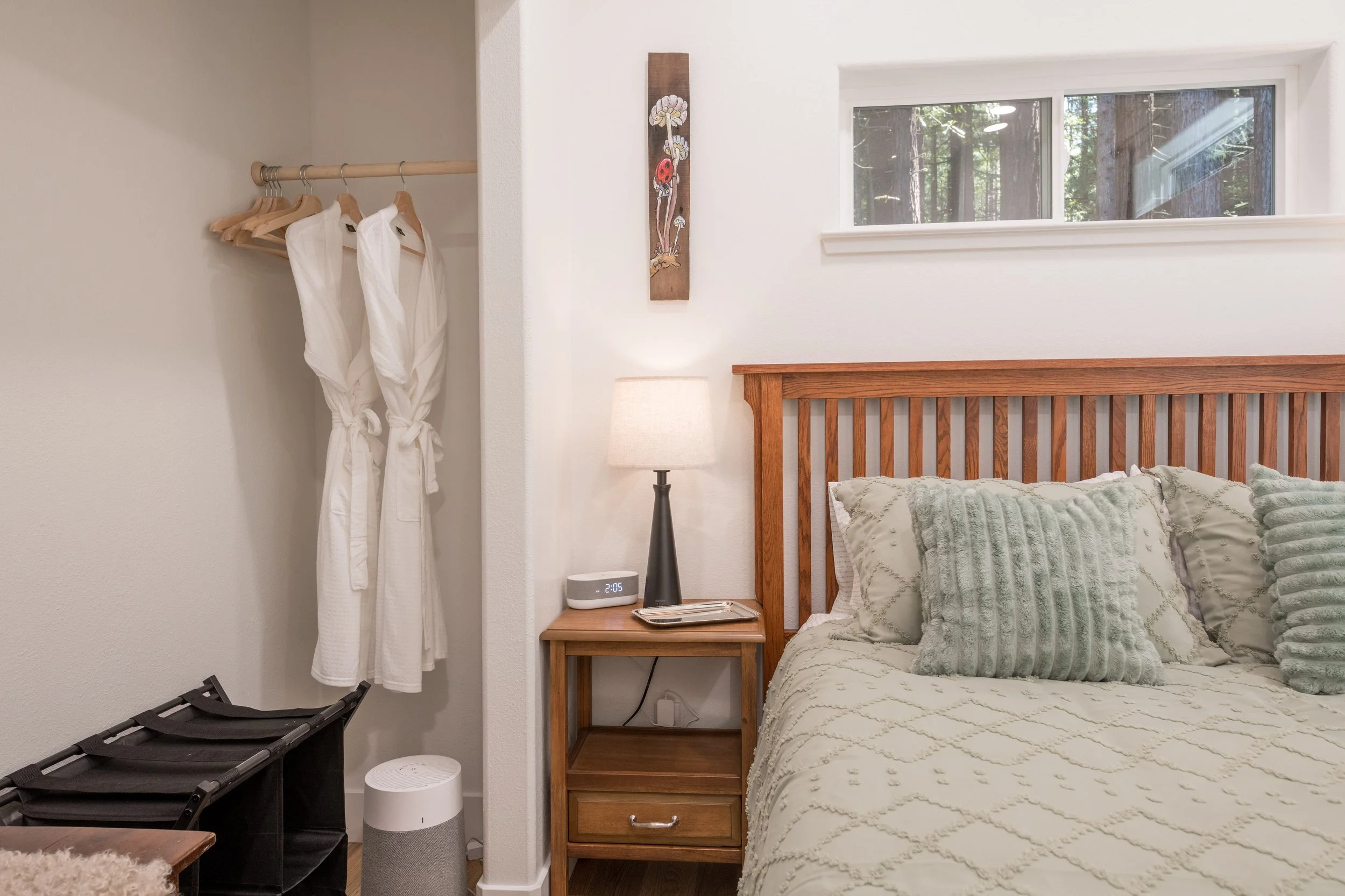 bedside table and closet bedroom mendo house.JPG