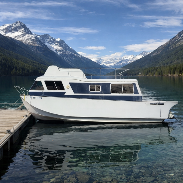 The Wet Bar, a 1972 Land and Sea Houseboat, and future mobile tavern.