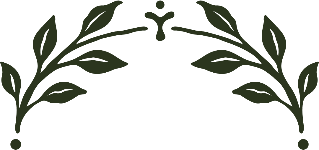 Decorative black and green leafy border design