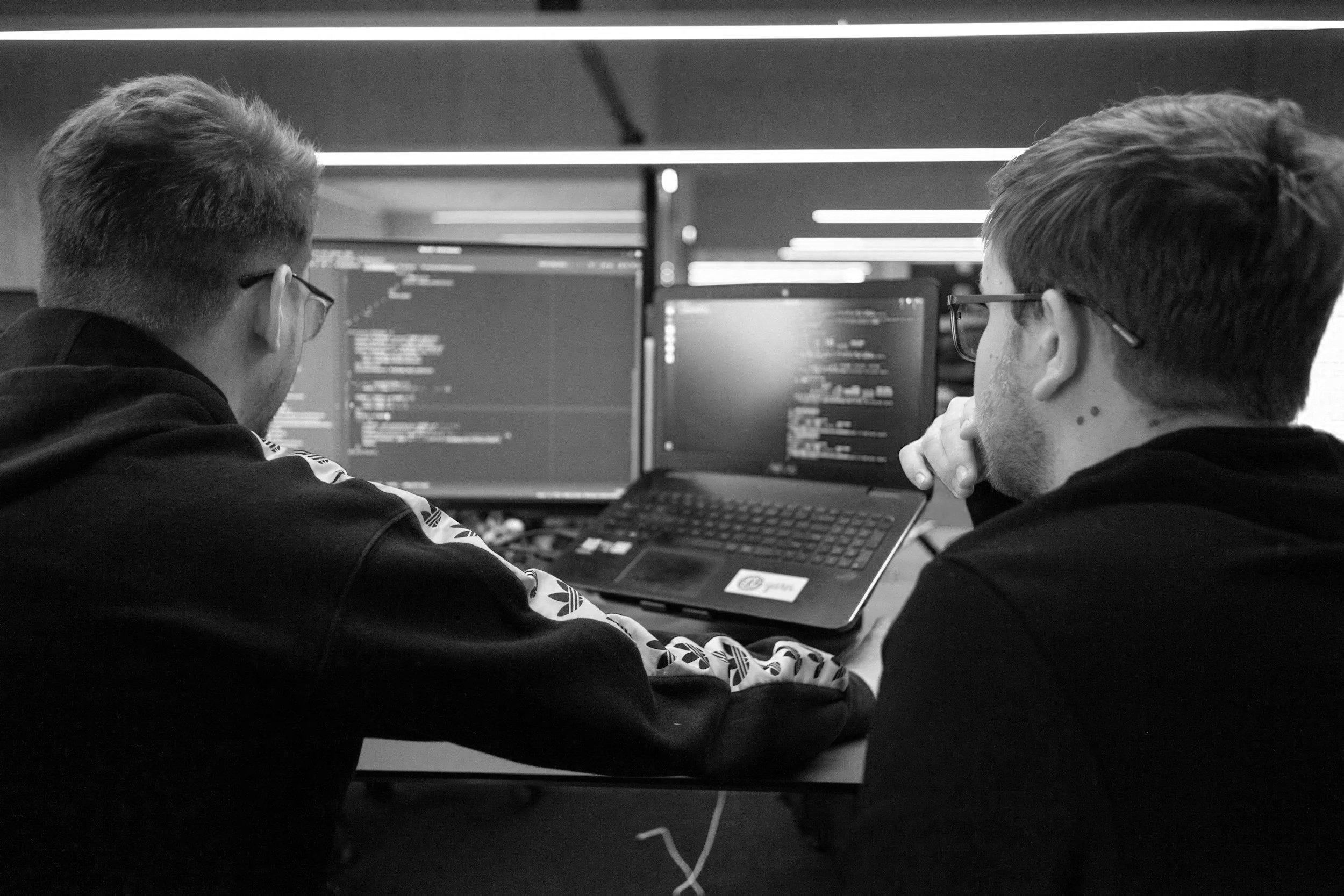 Two engineers collaborating.