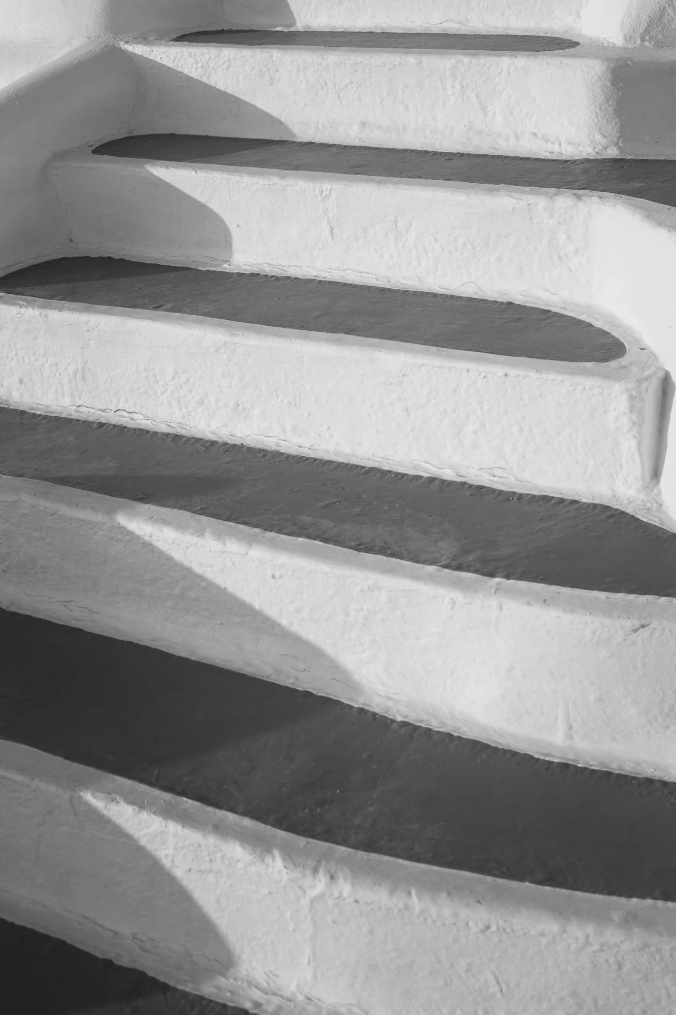 Santorini Staircase — Framed Fine Art Print, Black & White