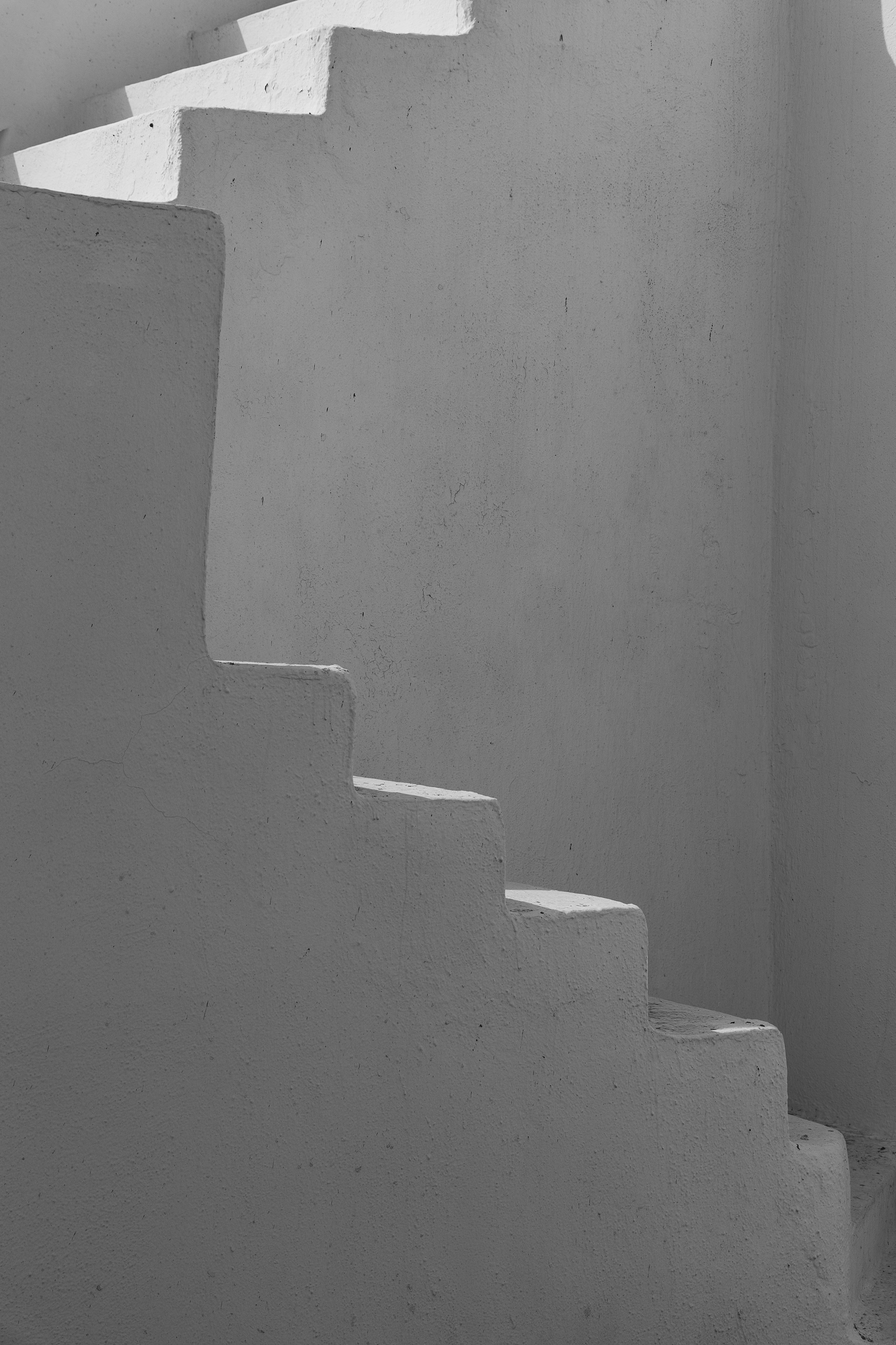 Oia Staircase — Santorini Framed Print, Black & White