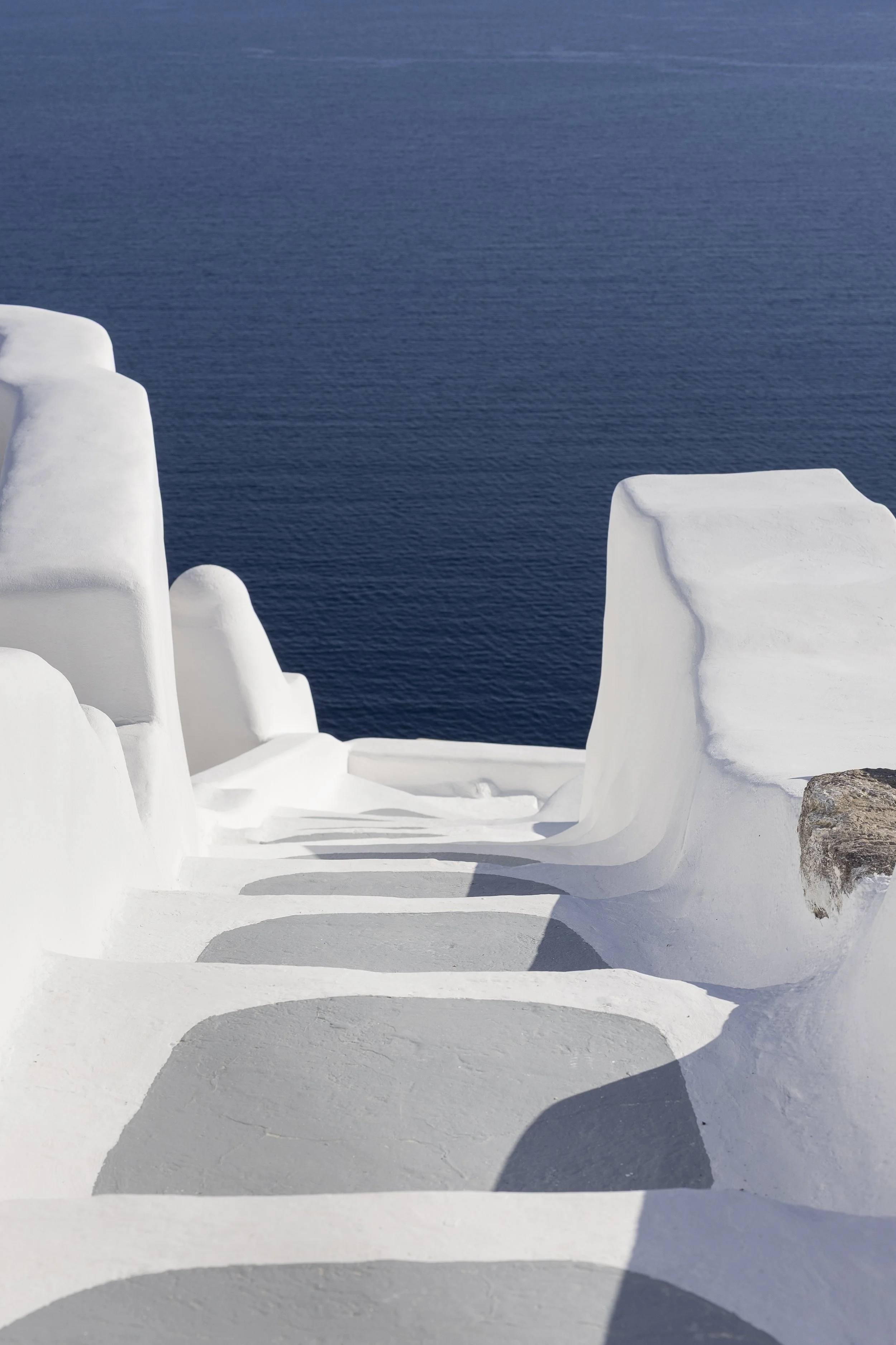 Oia Steps & Aegean — Santorini Fine Art Print