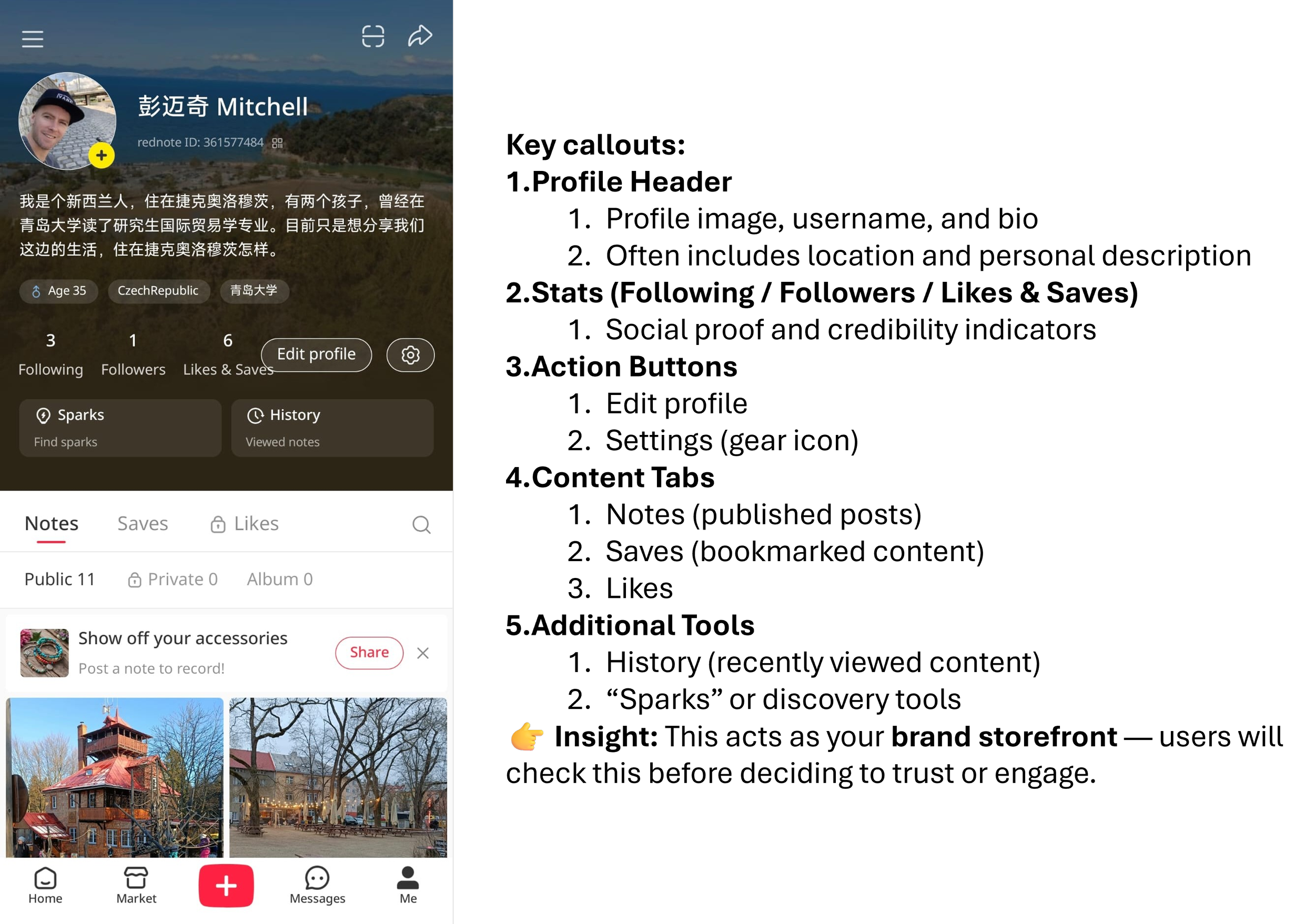 Xiaohongshu / RedNote me (profile) tab