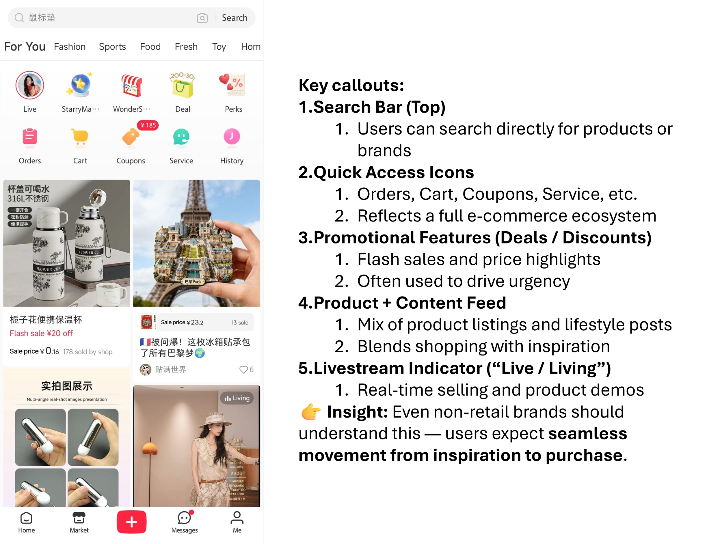 Xiaohongshu / RedNote market tab