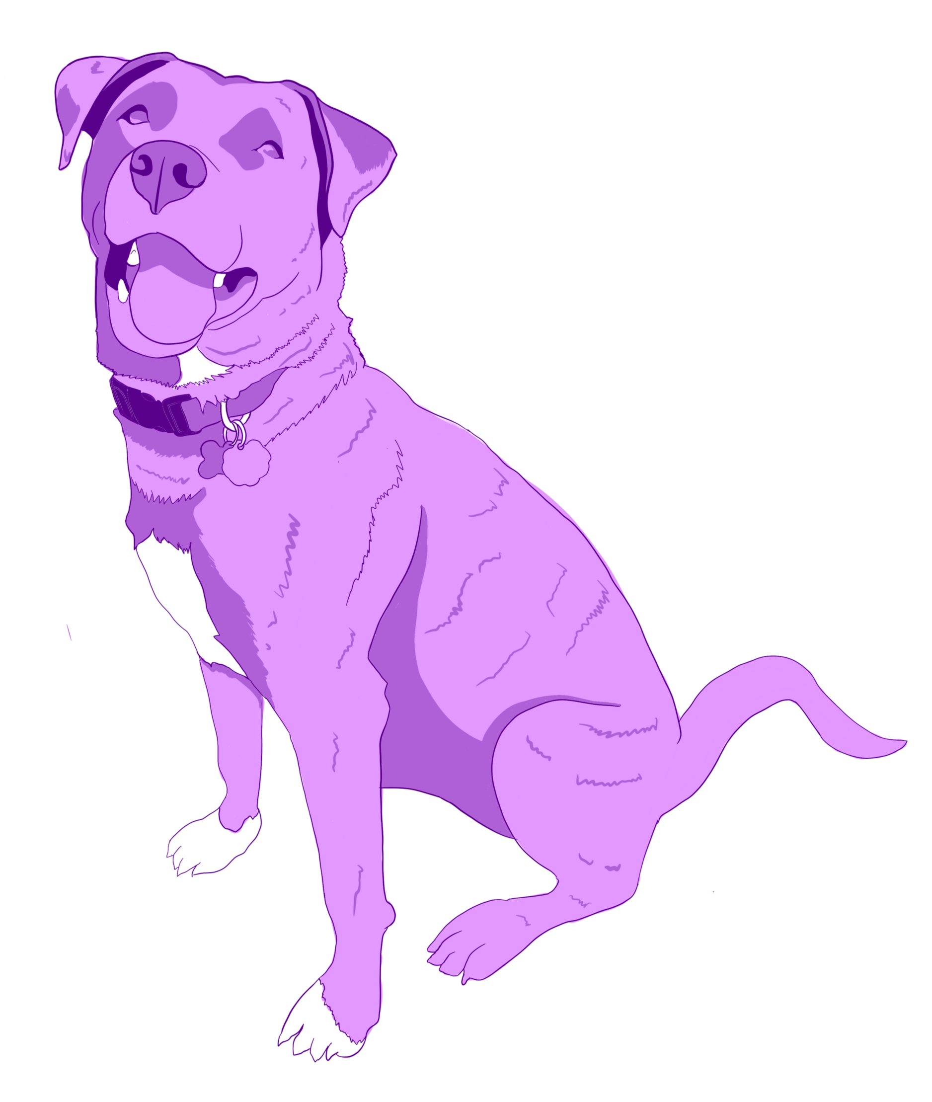 Digital illustration of happy dog