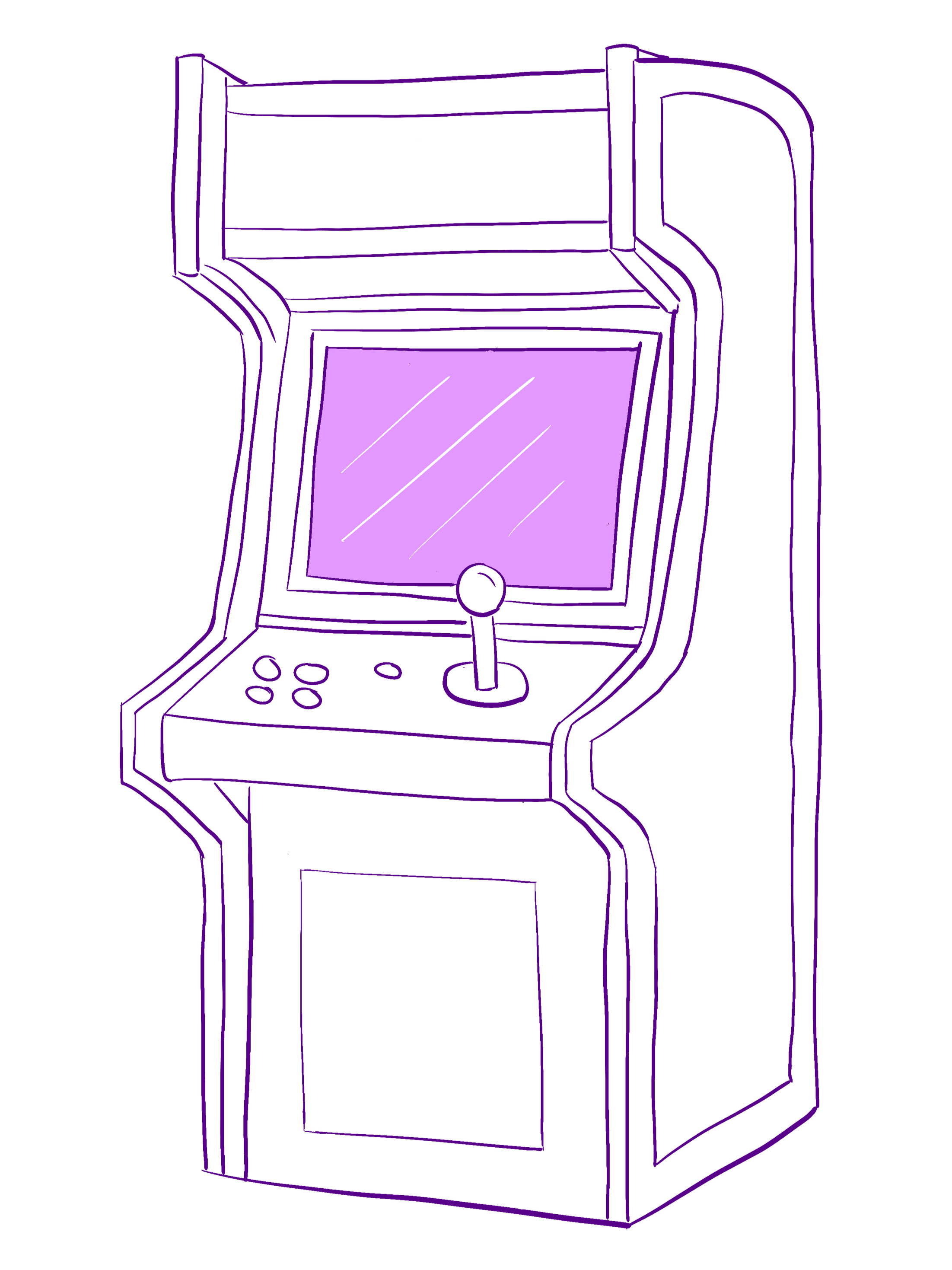Digital illustration of a retro arcade game