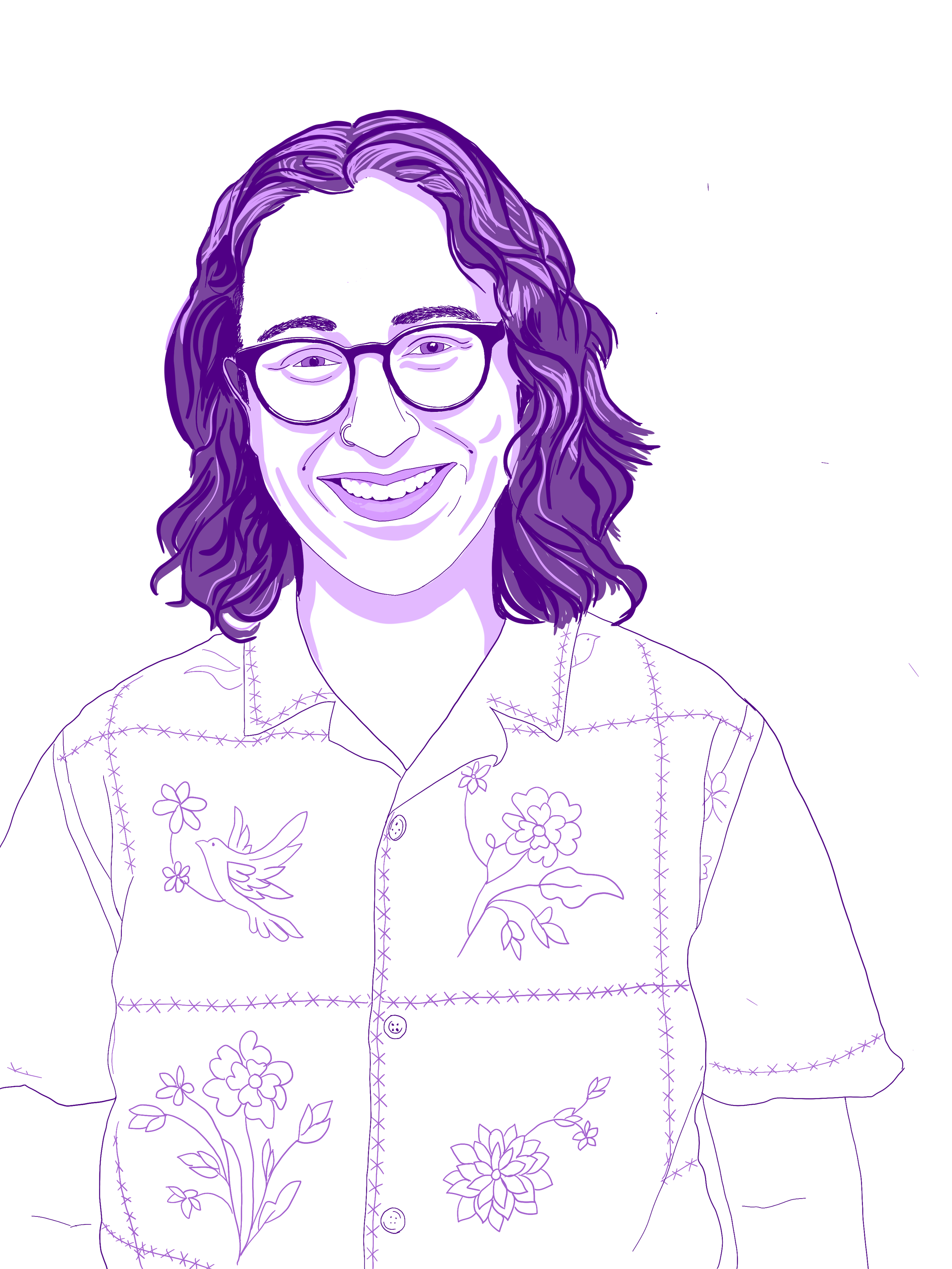 Digital illustration of Sky's headshot