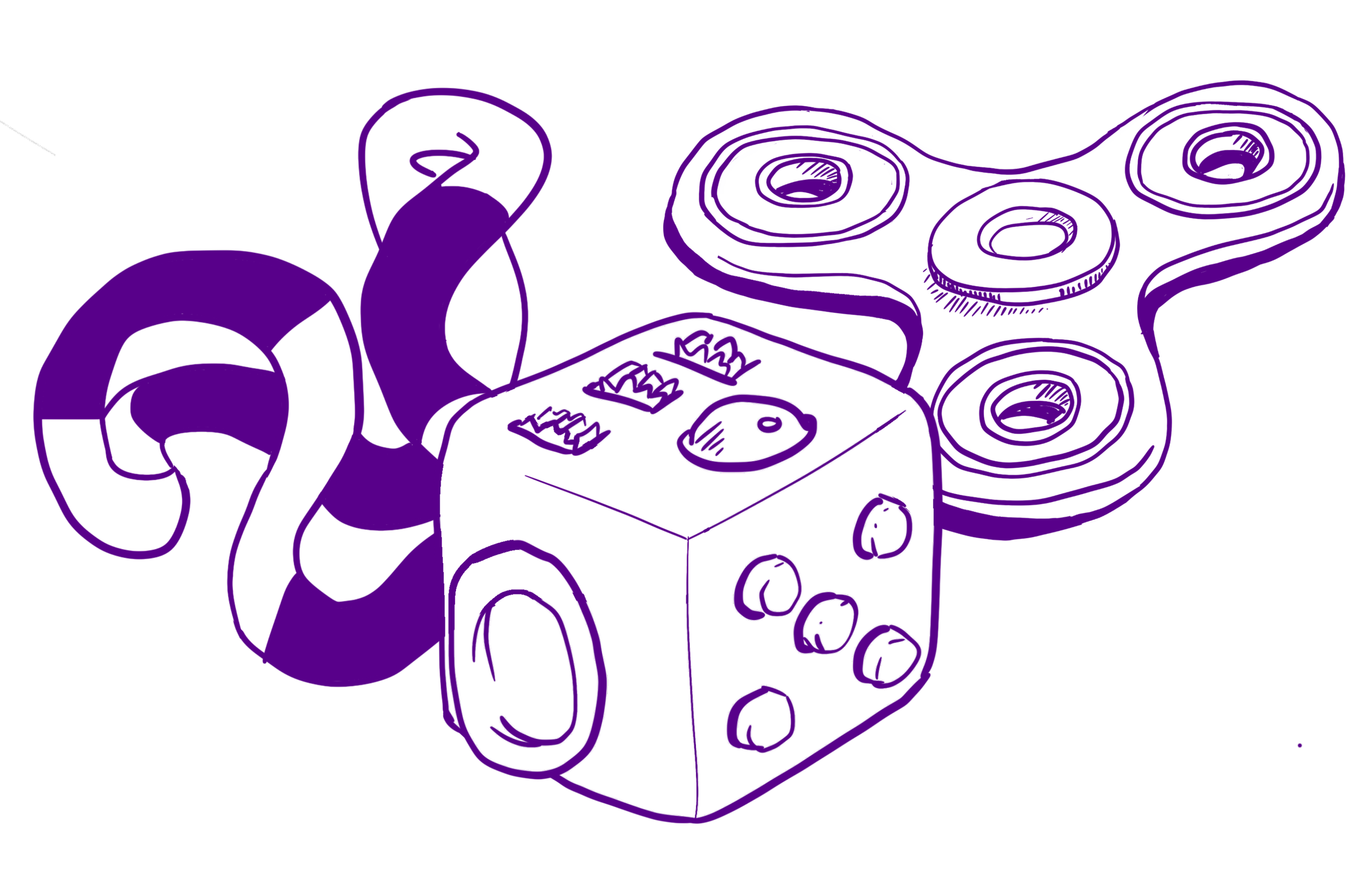 Digital illustration of fidget toys