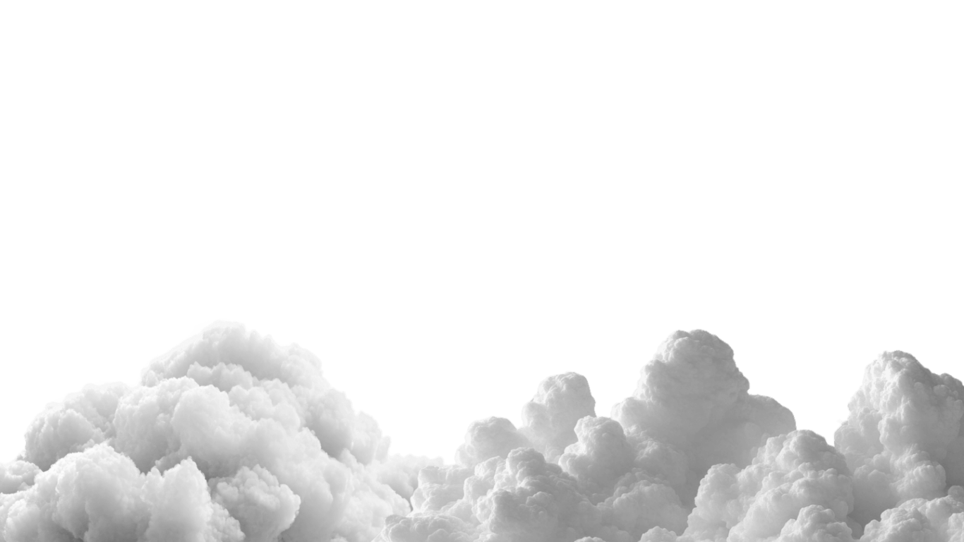 Black-and-white photo of fluffy clouds against a dark sky.