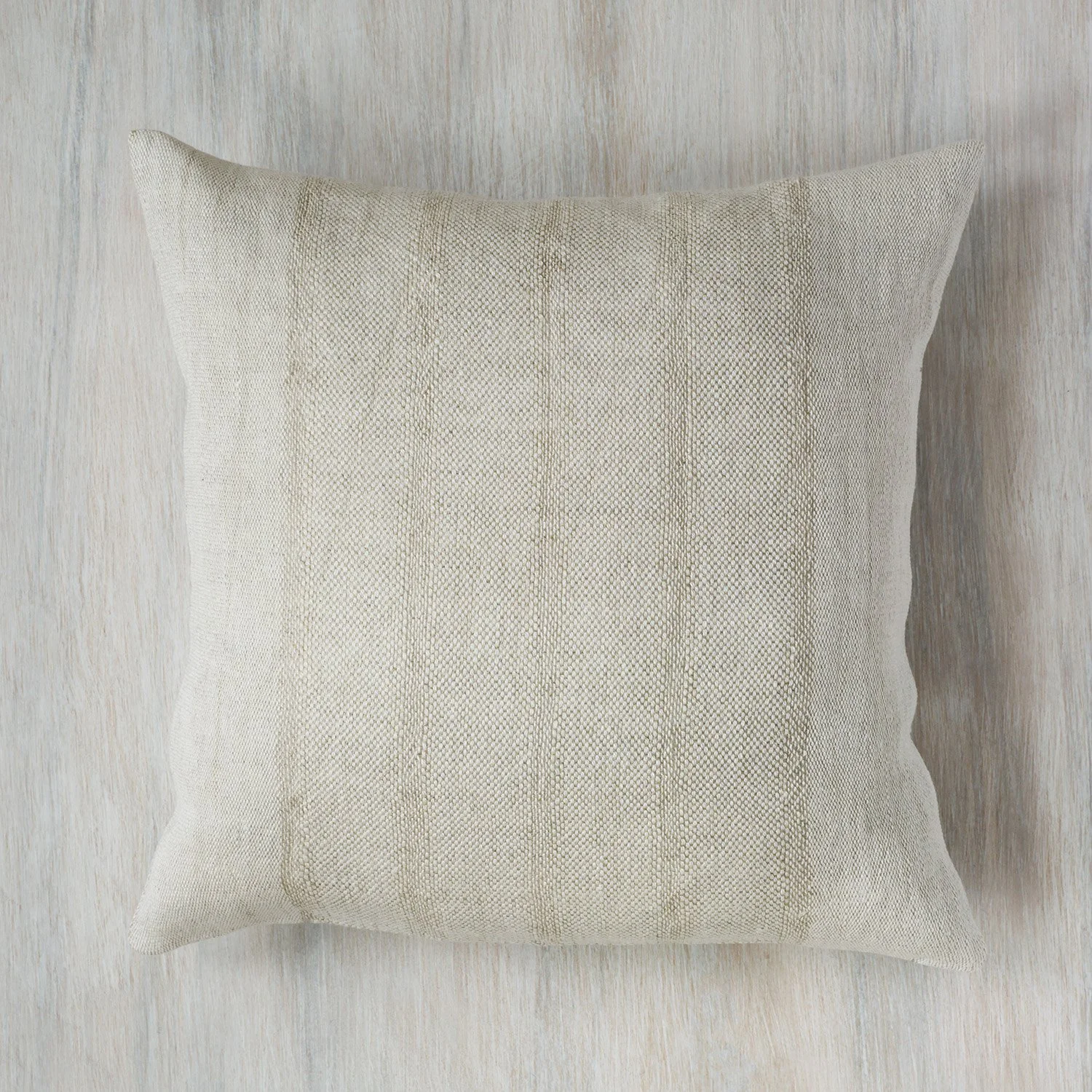 White Fretwork Handwoven Linen Pillow