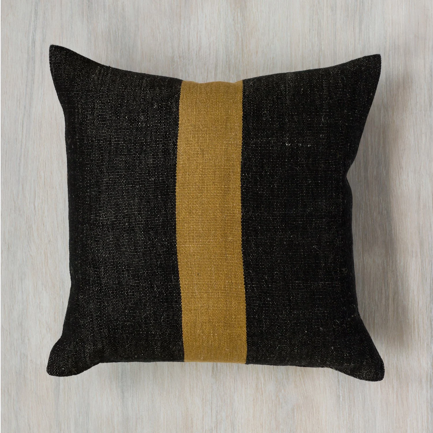 Black & Bronze Handwoven Linen Pillow