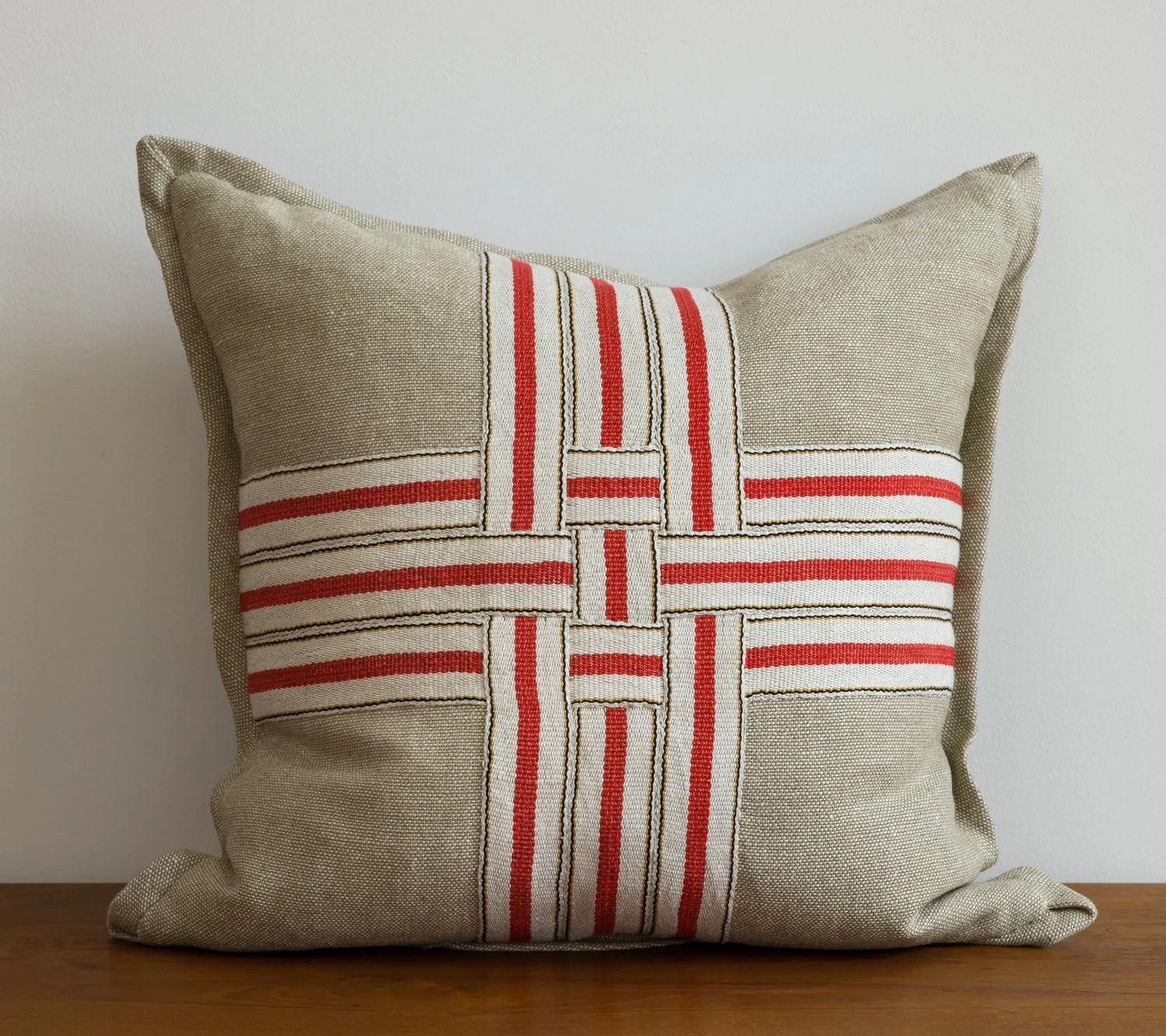 Red, Black, Gold, White Pillow