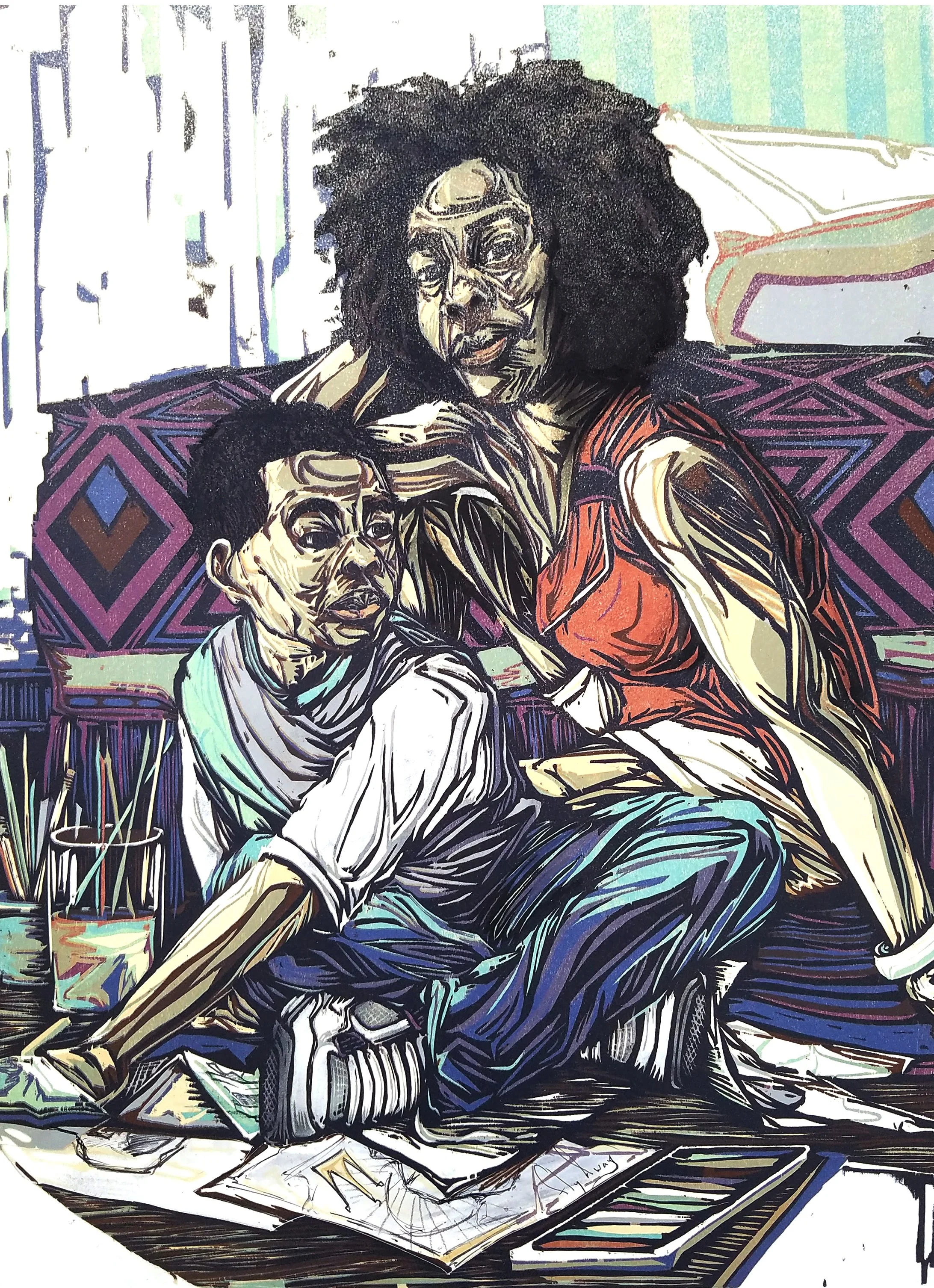 Rainy Days
Reduction Woodcut 
18" x 24"
2017