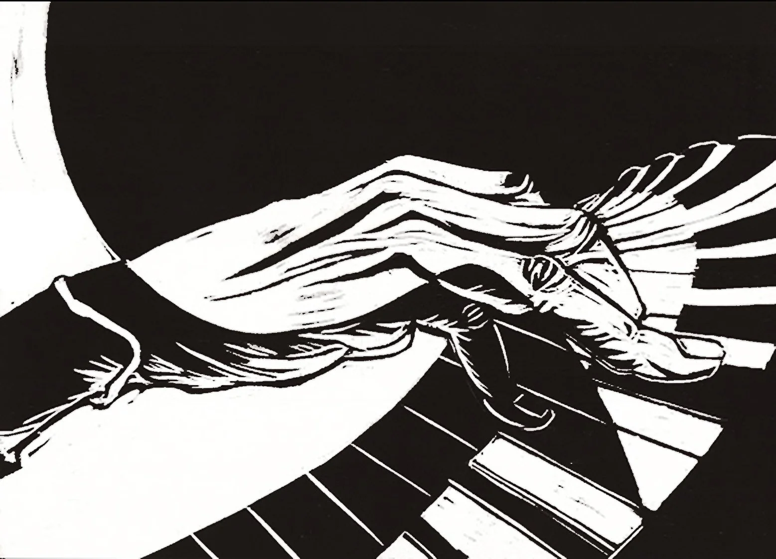 Key Flow
Woodcut 
12" x 8"