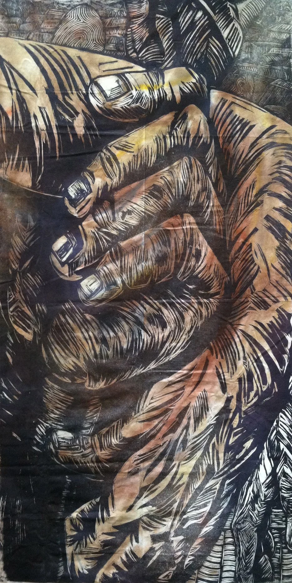 Hands
Woodcut 
48" x 96"