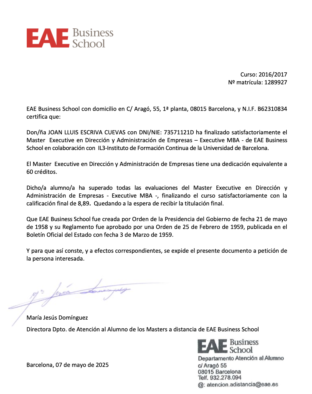European Business School - Executive MBA
