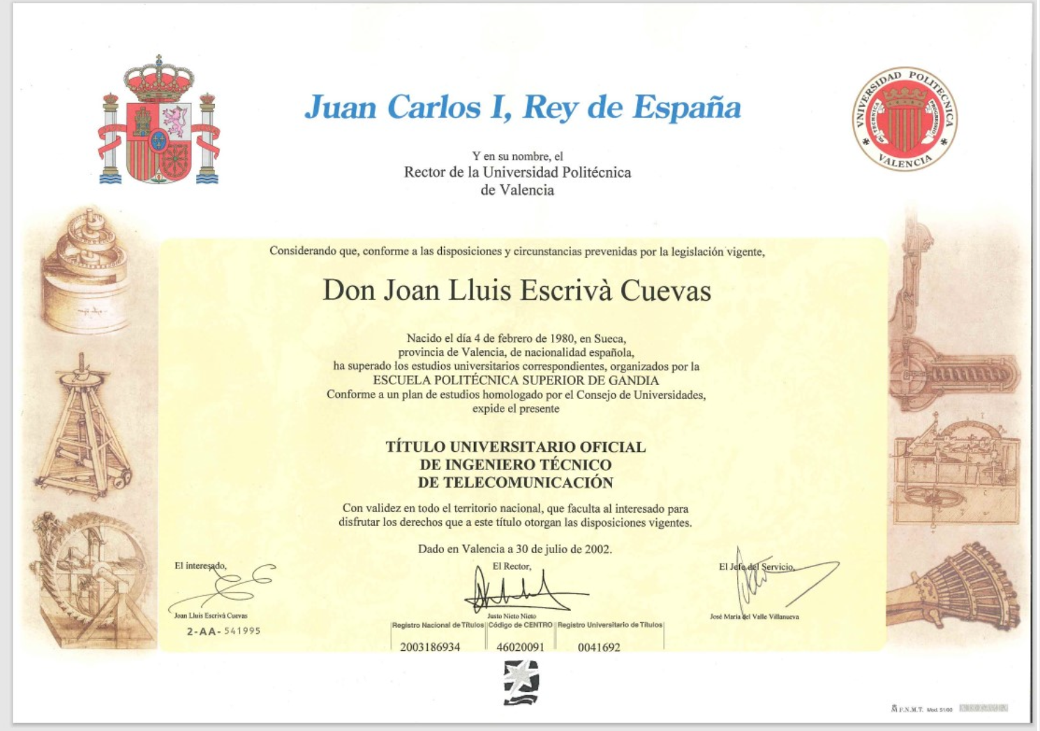Polytechnic University of Valencia - Bachelor in Telecommunications Engineering