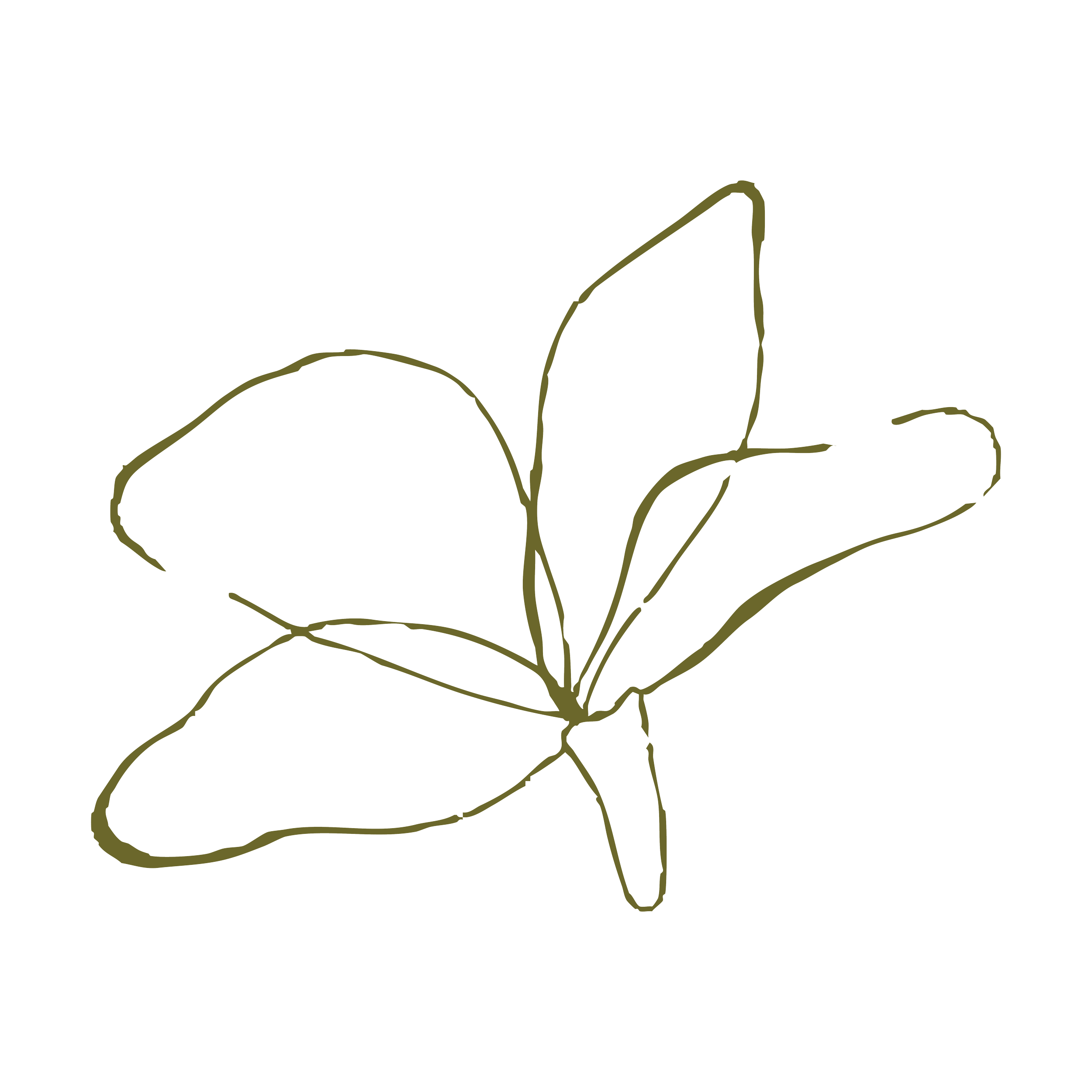 Line drawing of a butterfly with simple, sketch-like outlines on a black background.