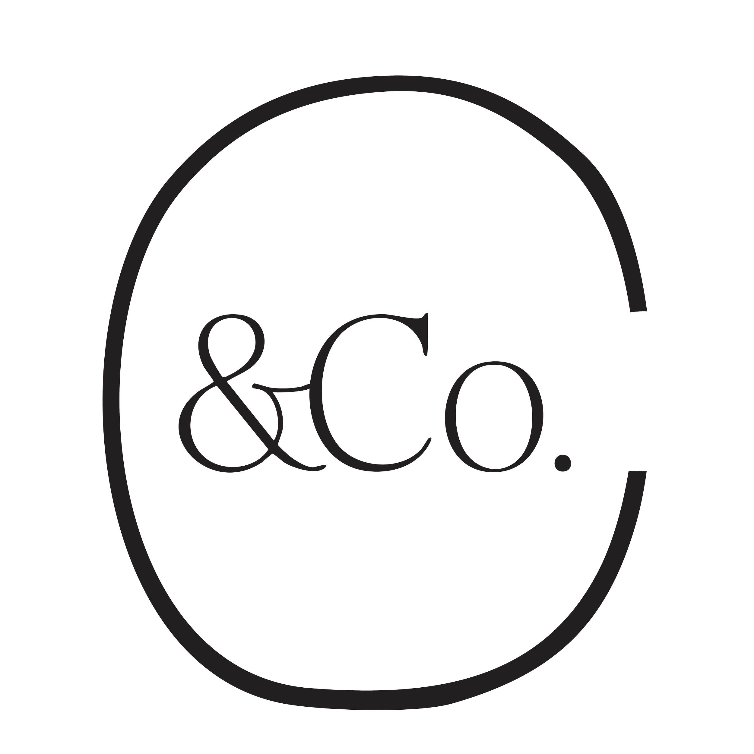 Black logo with a thin circle and the text '& Co.' inside.