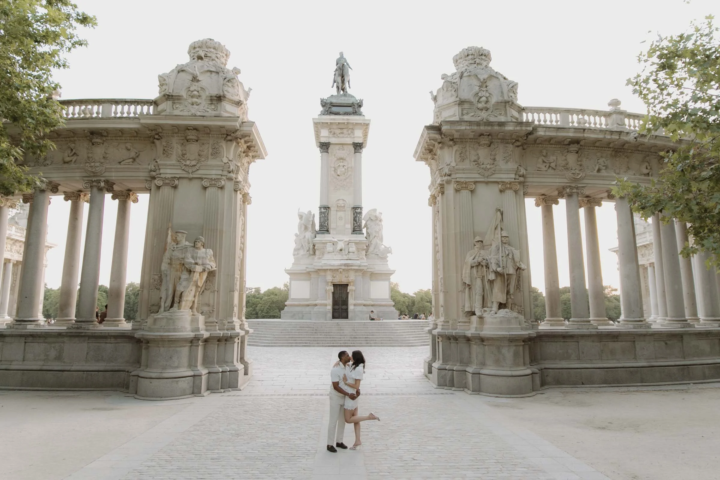 Engagement photoshoot in Madrid with natural, candid and emotional style