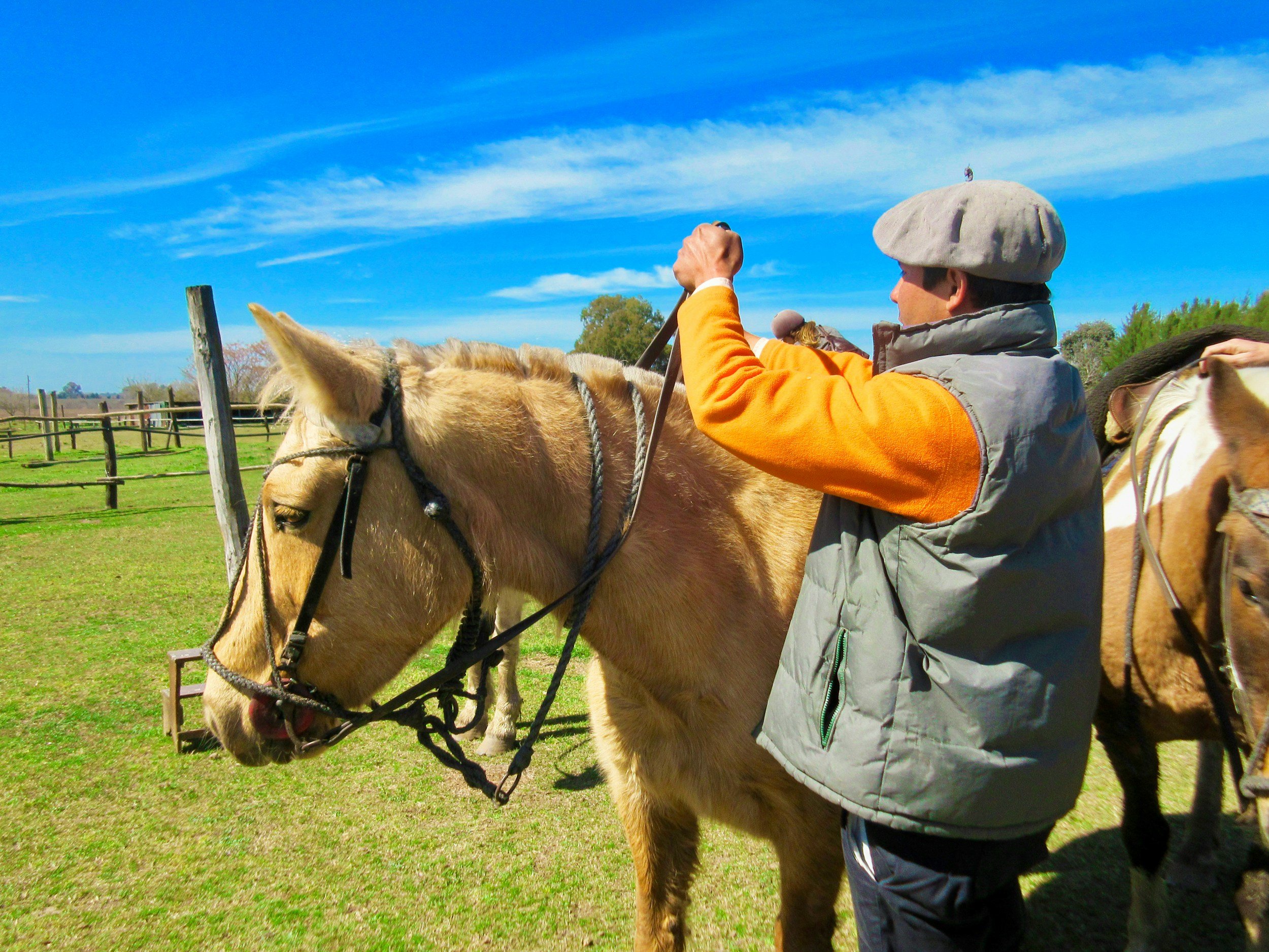 Person horseback riding outdoors during equine-assisted therapy session at Hope for Healing in Hampden Maine