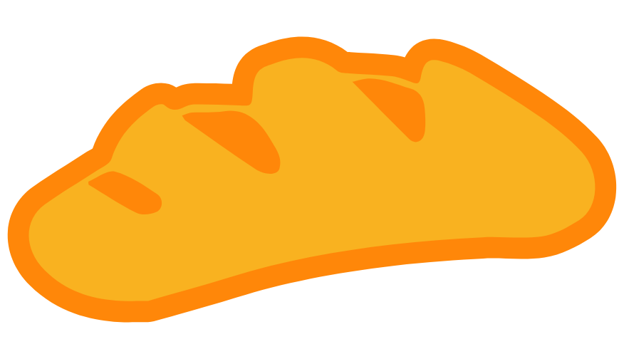 Southeast Sourdough's cartoon bread loaf with a golden-brown crust and a soft, light interior