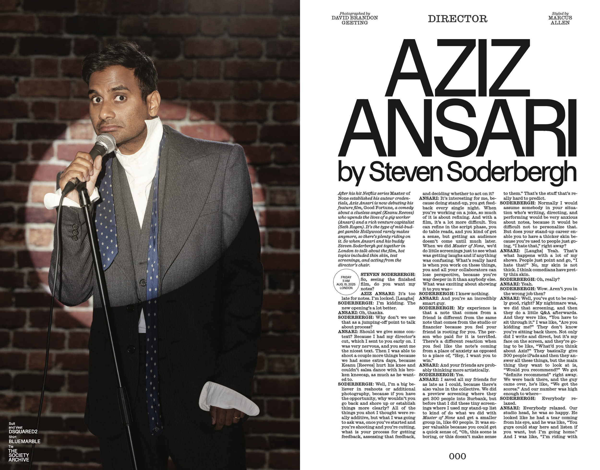 Aziz Ansari, Fall 2025 Issue 563