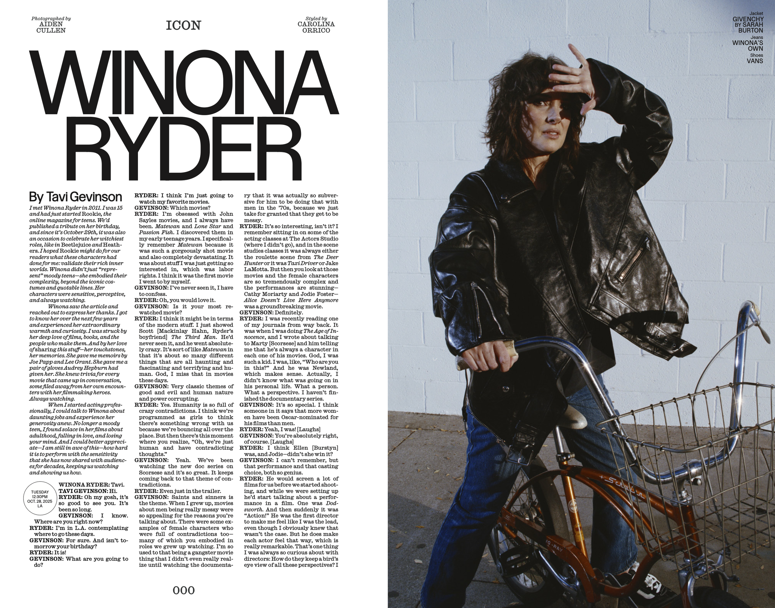 Winona Ryder, Winter 2025 Issue 564