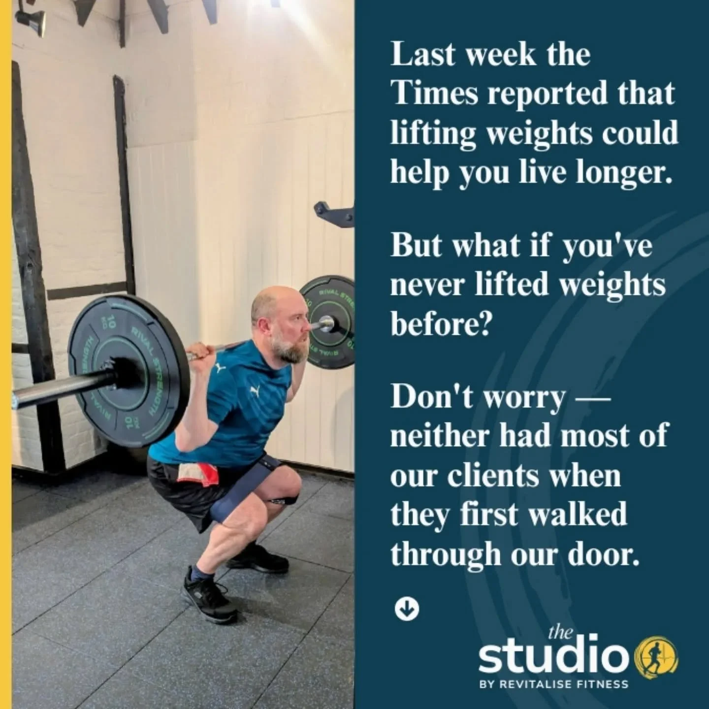 Our studio offers complete beginners the chance to start from scratch - whether that's in our small group PT sessions (four people maximum) or one-to-one.

A quiet, private space to learn, build confidence and progress at your own pace. No judgement.