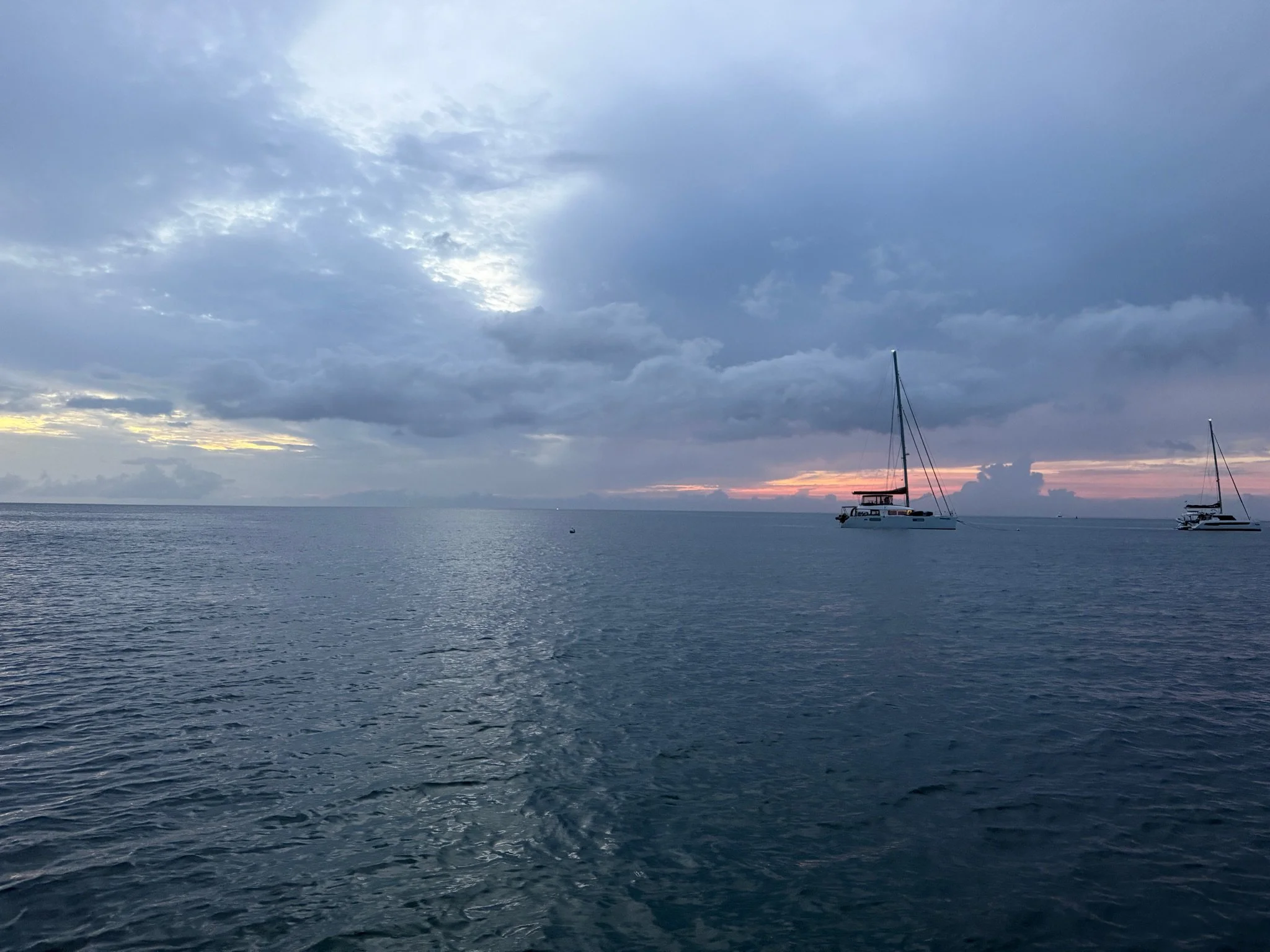 Grand Anse mooring sunset