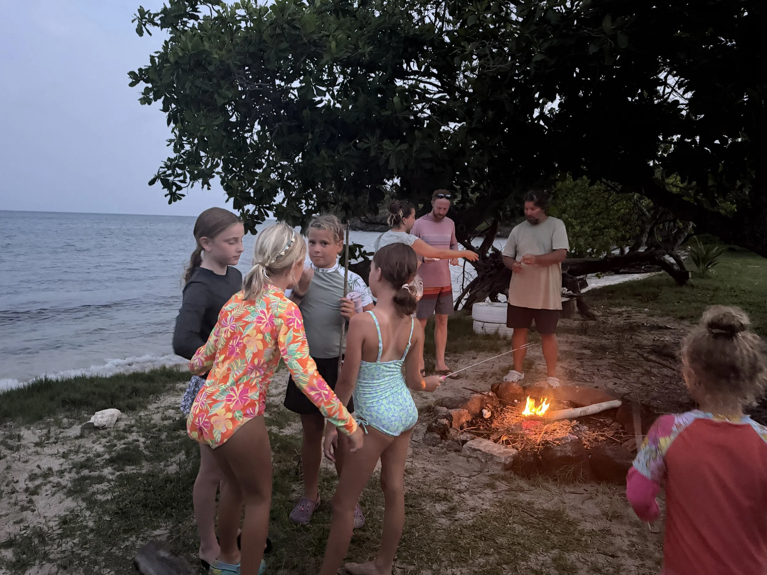 beach bonfire with friends